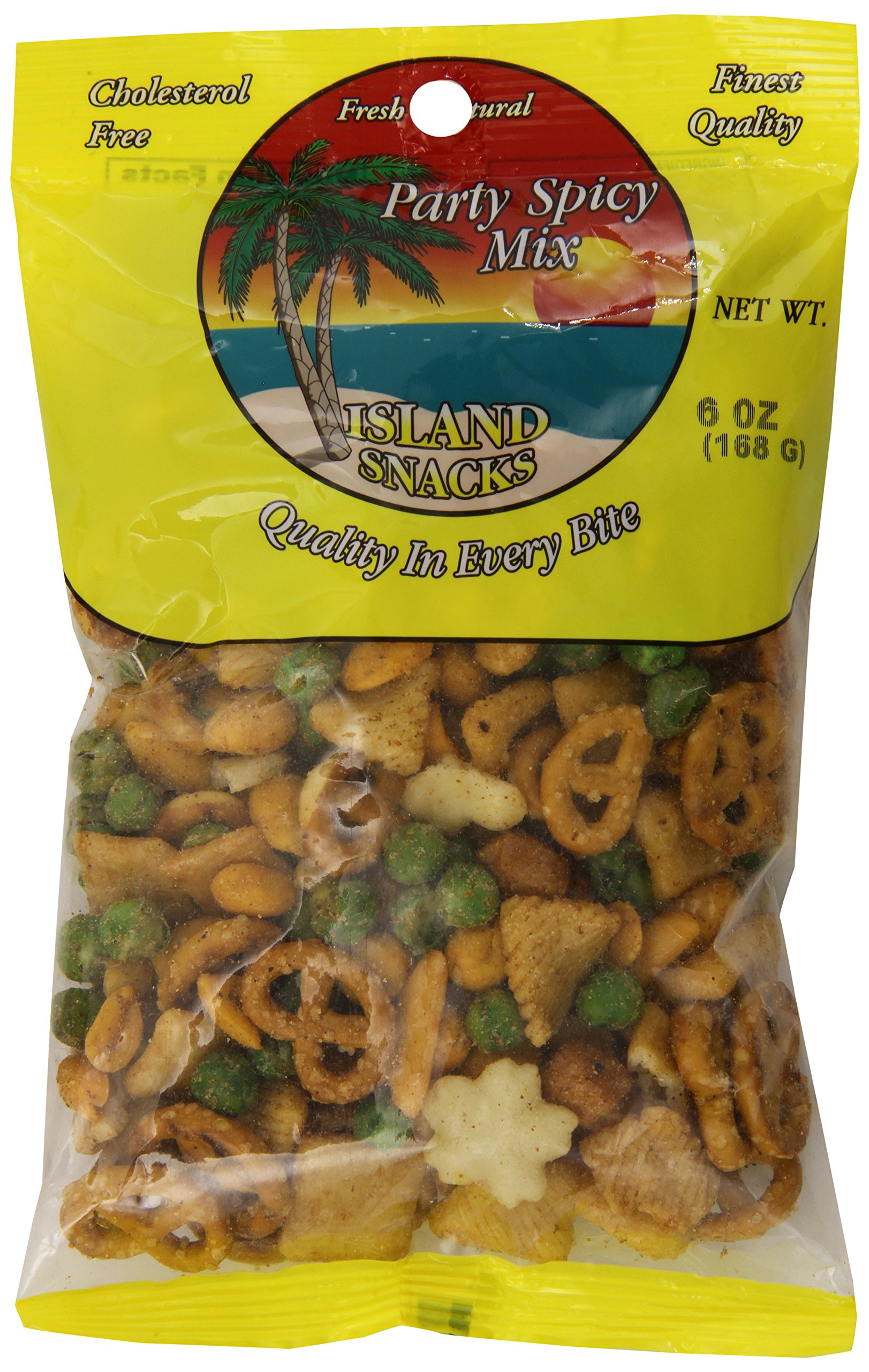 Spicy Island Snacks Party Mix - 6-Ounce (Pack of 6) | Crunchy Snack for Parties, Movie Nights & Road Trips | Perfect for Game Day & Office Snacking