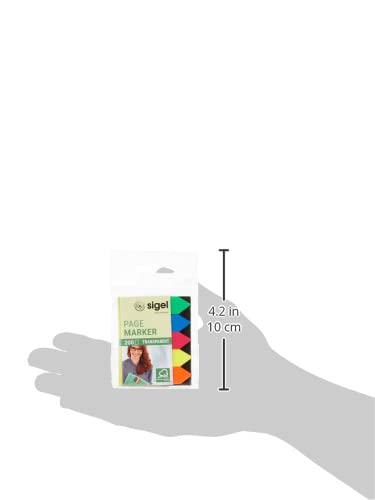 Sigel HN613 Arrow Page Markers Film - 200 Strips in Green, Blue, Pink, Yellow, Orange (0.47 x 1.77 inches) - Perfect for Book Annotation, Study Notes & Office Organization