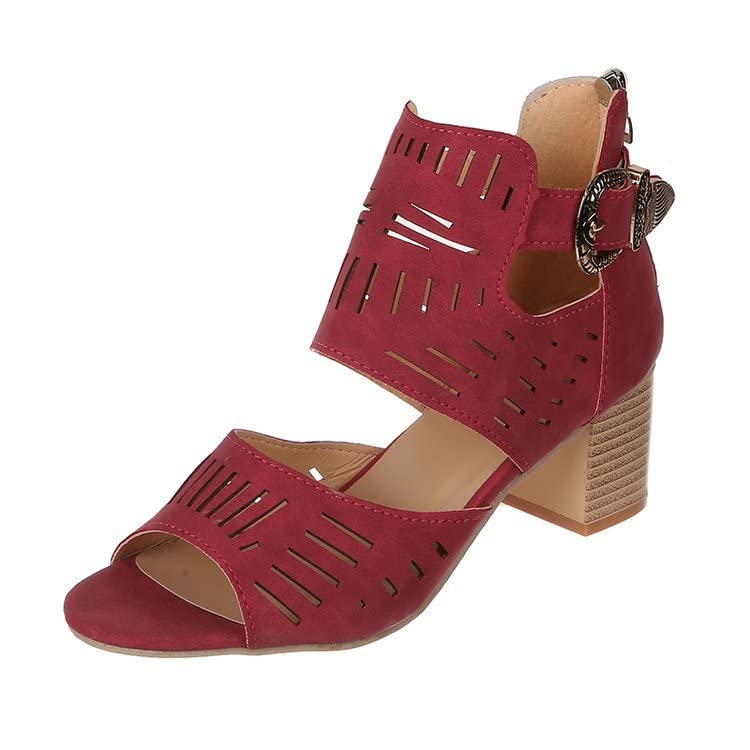 Women's Strappy Ankle Strap Heel Sandals - Cute Low Block Heel Dressy Open Toe Shoes for Summer | Perfect for Beach Weddings, Date Nights & Vacation Outfits