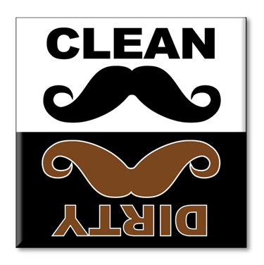 Funny Mustache Dishwasher Magnet - Strong Clean/Dirty Sign for Dishwasher | Kitchen Organization & Dishwashing Helper