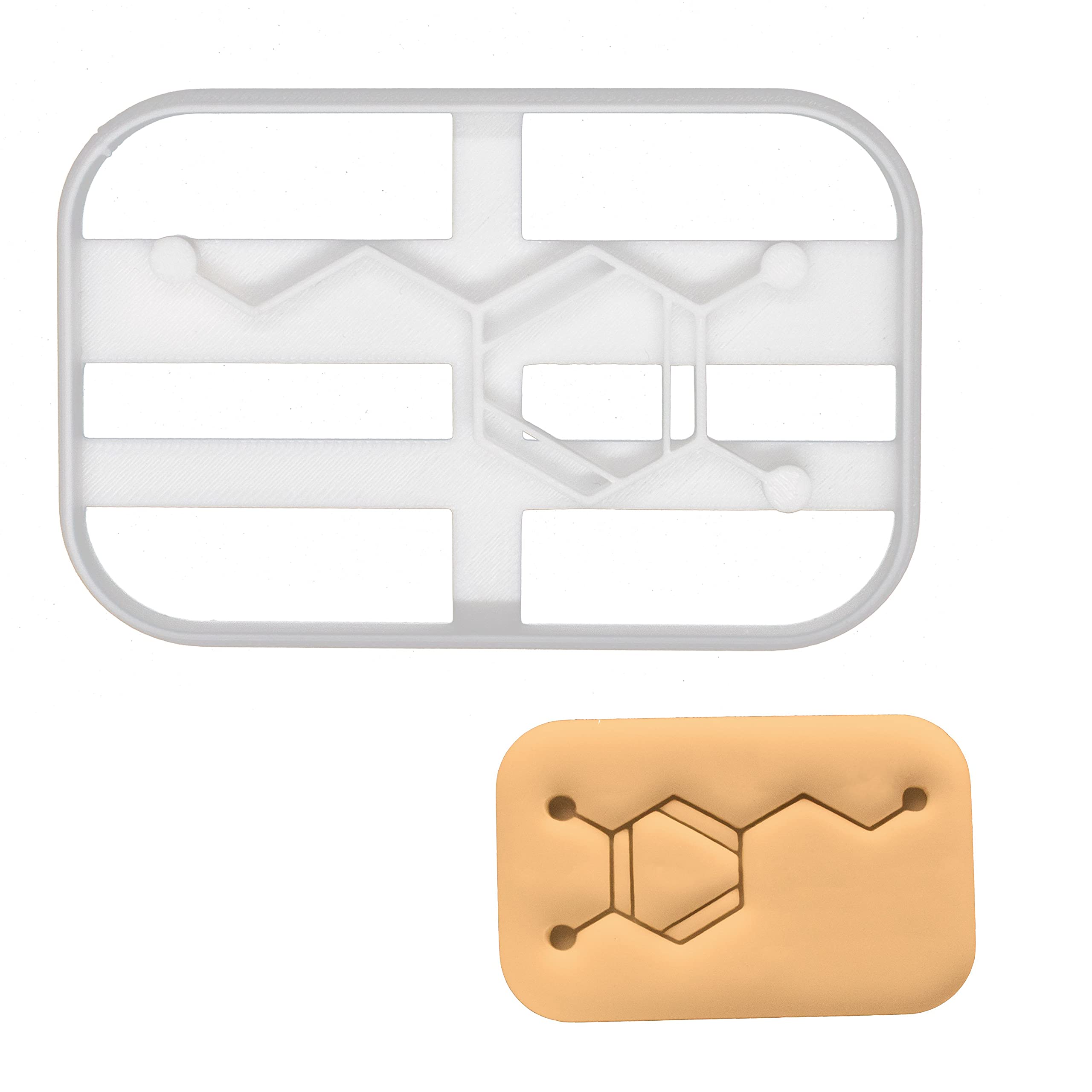 Dopamine Molecule Cookie Cutter - 1 Piece Stainless Steel Science-Themed Baking Tool for Chemistry Enthusiasts & Nerdy Desserts | Perfect for Science Parties, Lab-Themed Cookies, and Unique Gift Ideas