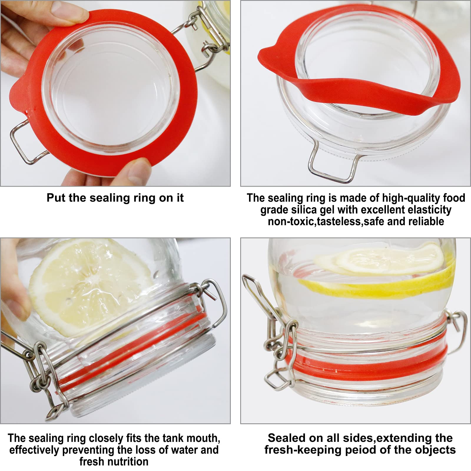 12-Pack 3.75 Inch Red Silicone Jar Gaskets - Food Grade Airtight Rubber Seals & Replacement Lids for Mason Jars - Perfect for Canning, Food Storage & Preserving Fruits/Jams (3.75 Inches)