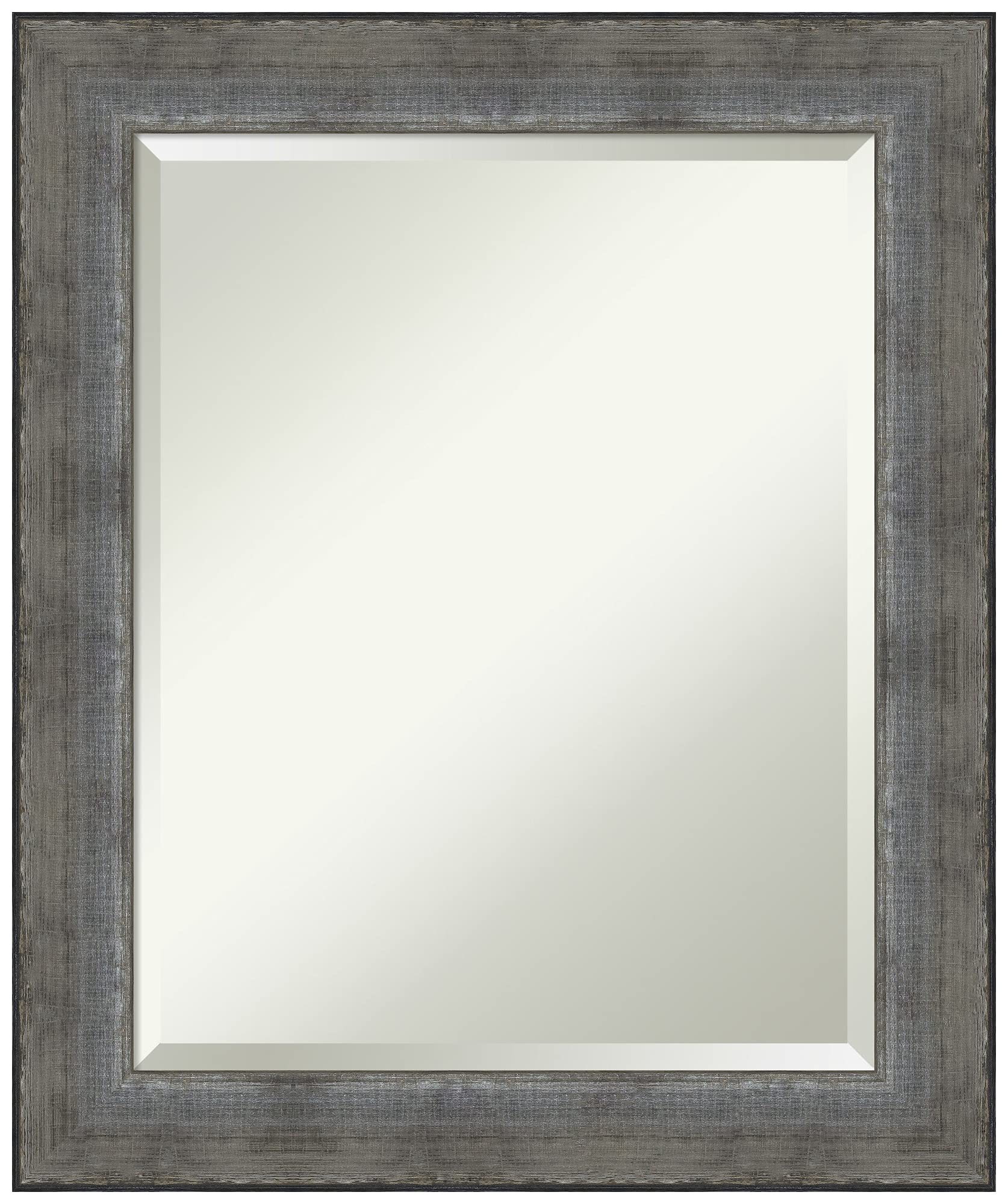 Amanti Art Silver Bathroom Mirror 24x20 Inches - Forged Pewter Rectangle Vanity Mirror with Wood Frame - Horizontal or Vertical Hanging - Beveled Edge Bathroom Wall Decor - Perfect Over Sink Mirror for Small Bathrooms, Powder Rooms, and Guest Baths - Handcrafted in Wisconsin USA