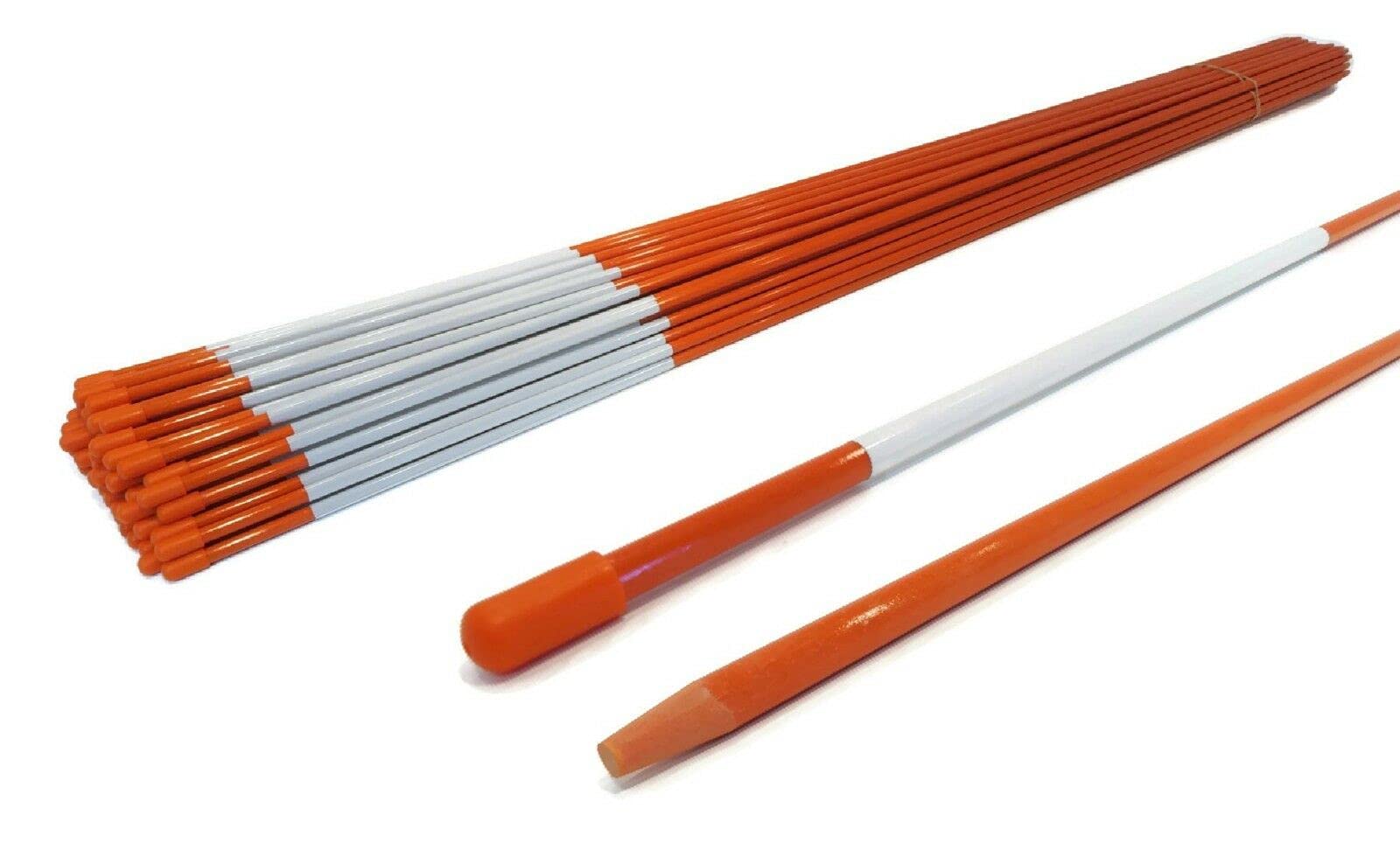 150 Pack 1/4 Inch Fiberglass Pathway Markers - Durable & Flexible Tapered Stakes for Garden, Lawn & Construction Site Marking (Outdoor Use)