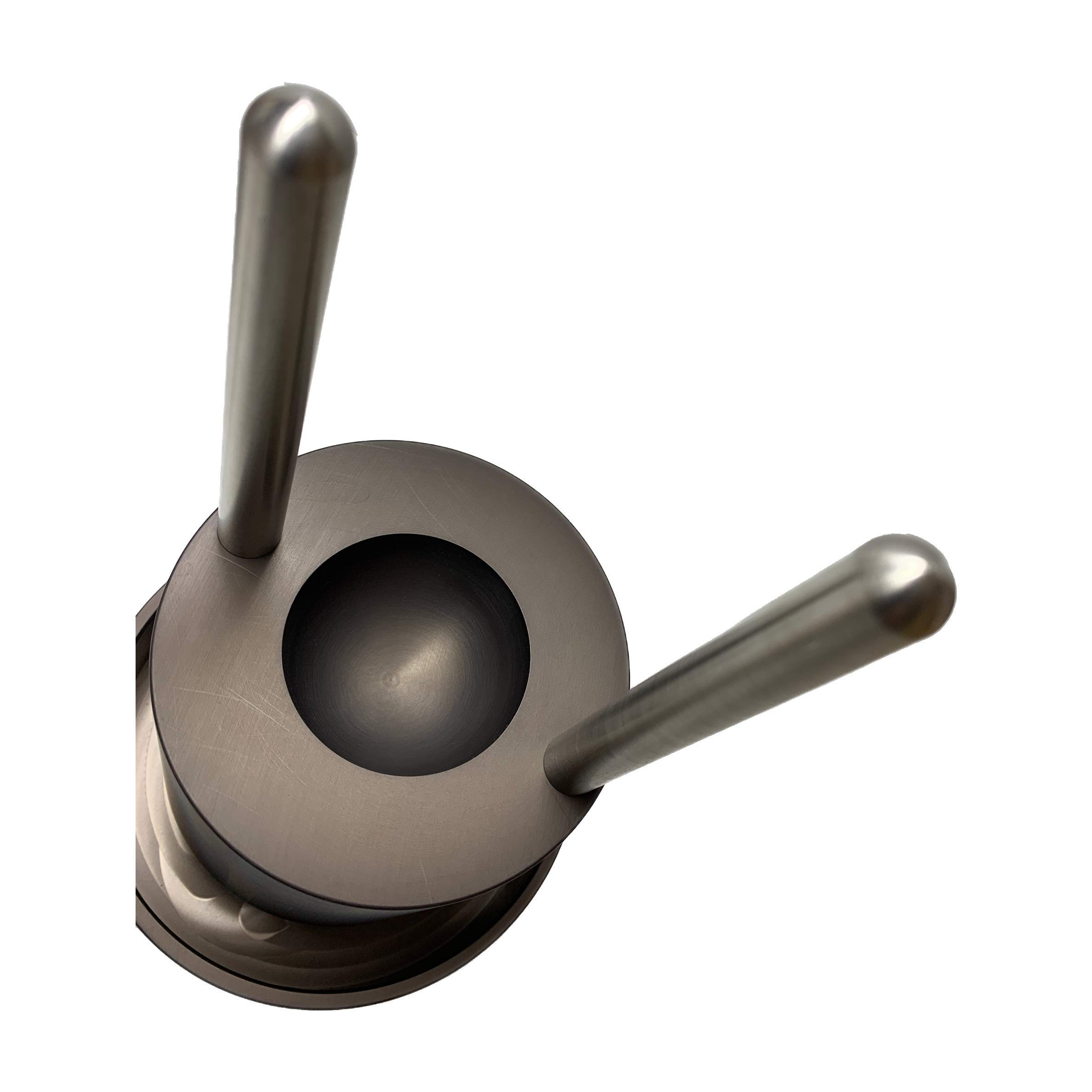 Beyond ICE JR2.0 2-Inch Ice Ball Press - Gun Metal Gray Whiskey Ice Ball Maker for Bourbon, Scotch & Cocktails - Perfect for Home Bars, Parties & Gifting