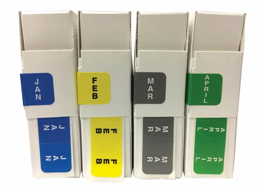 Doctor Stuff - Monthly File Folder Labels, Complete Set January to December, Reynolds & Reynolds RRMM Series Stickers (3/4