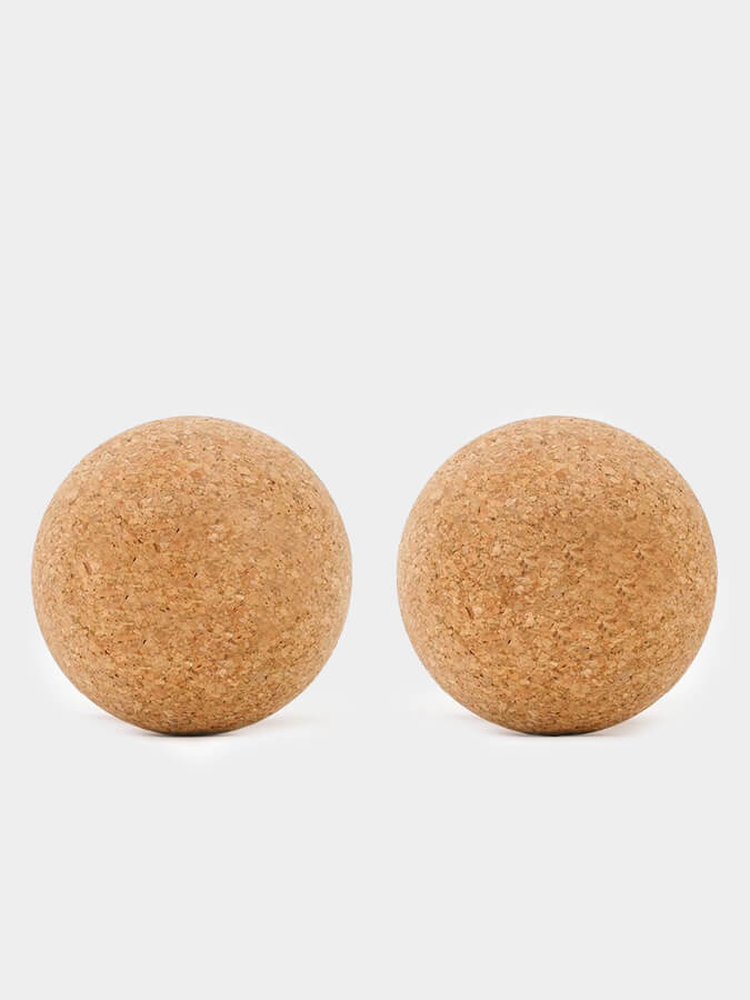 Premium Yoga Studio Cork Massage Balls - Twin Pack for Deep Tissue Therapy & Muscle Recovery - Perfect for Yoga, Pilates, and Post-Workout Relaxation