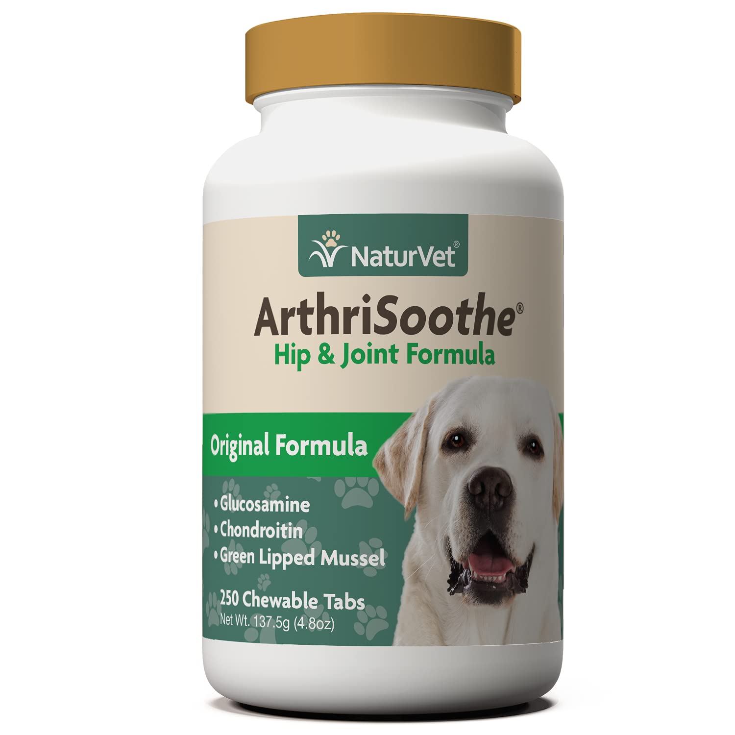NaturVet ArthriSoothe Joint Support Tablets for Dogs - 250 Count | Promotes Mobility & Comfort for Active Pets