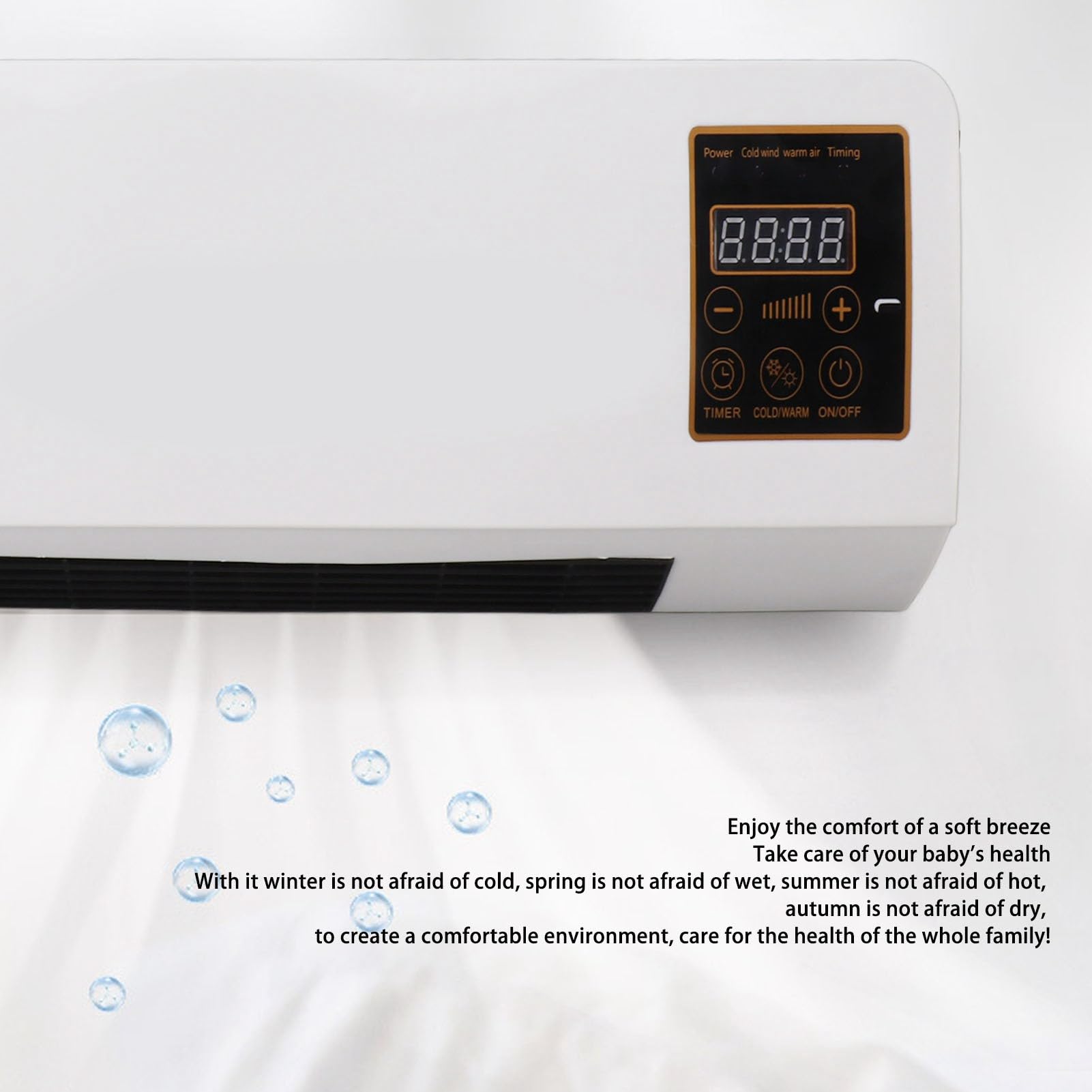 Wall Mounted Air Conditioner & Heater with Remote Control, Built-In Battery, Anti-Overheating System - Perfect for Bedrooms, Offices, and Small Spaces