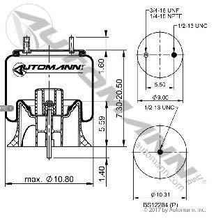 Firestone 9295 Replacement Air Spring Rolling Lobe - Heavy Duty Suspension Upgrade for Trucks, RVs & Trailers - Smooth Ride & Load Support