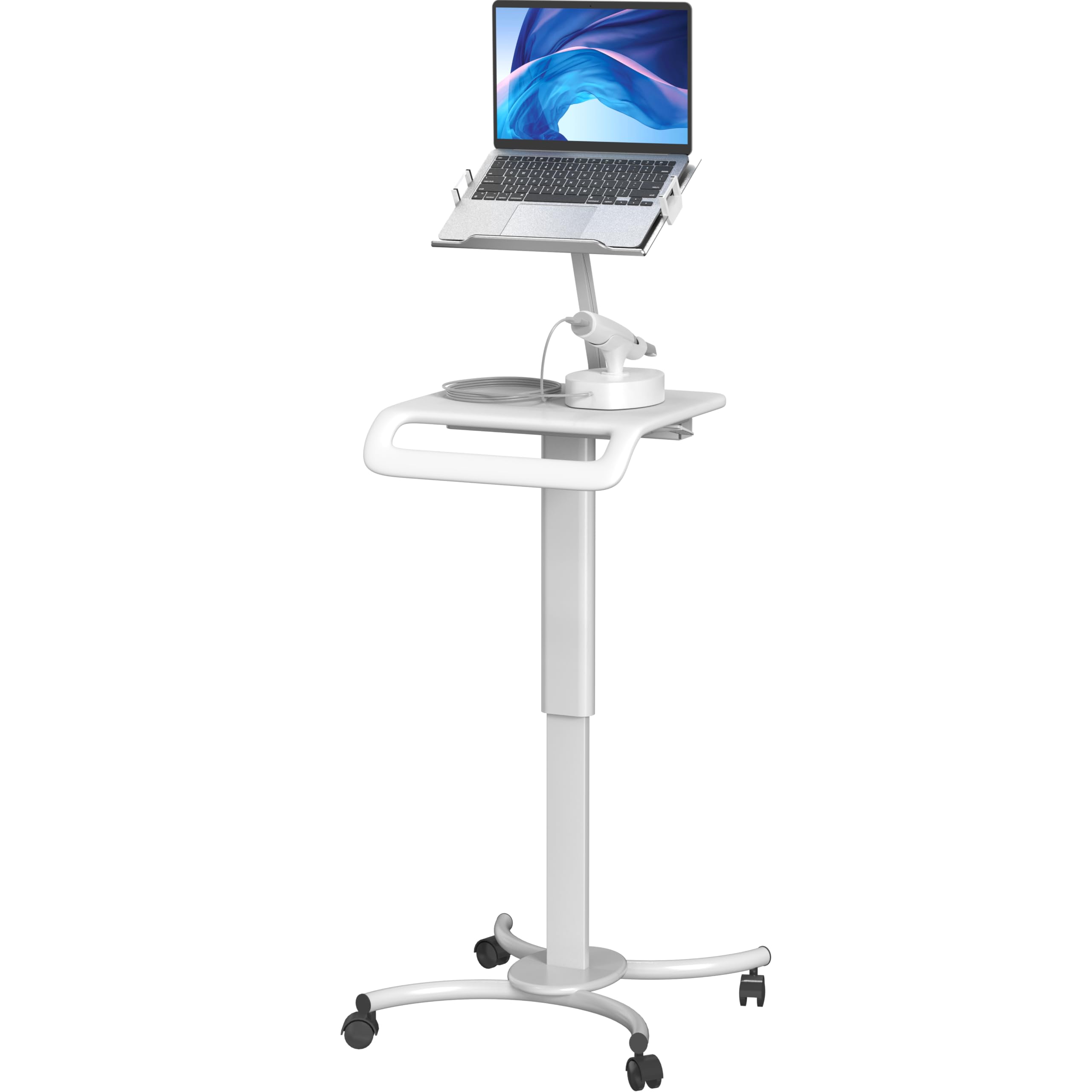 Adjustable Mobile Medical Laptop Stand for Healthcare & Hospice - Height Adjustable Workstation for 11.25