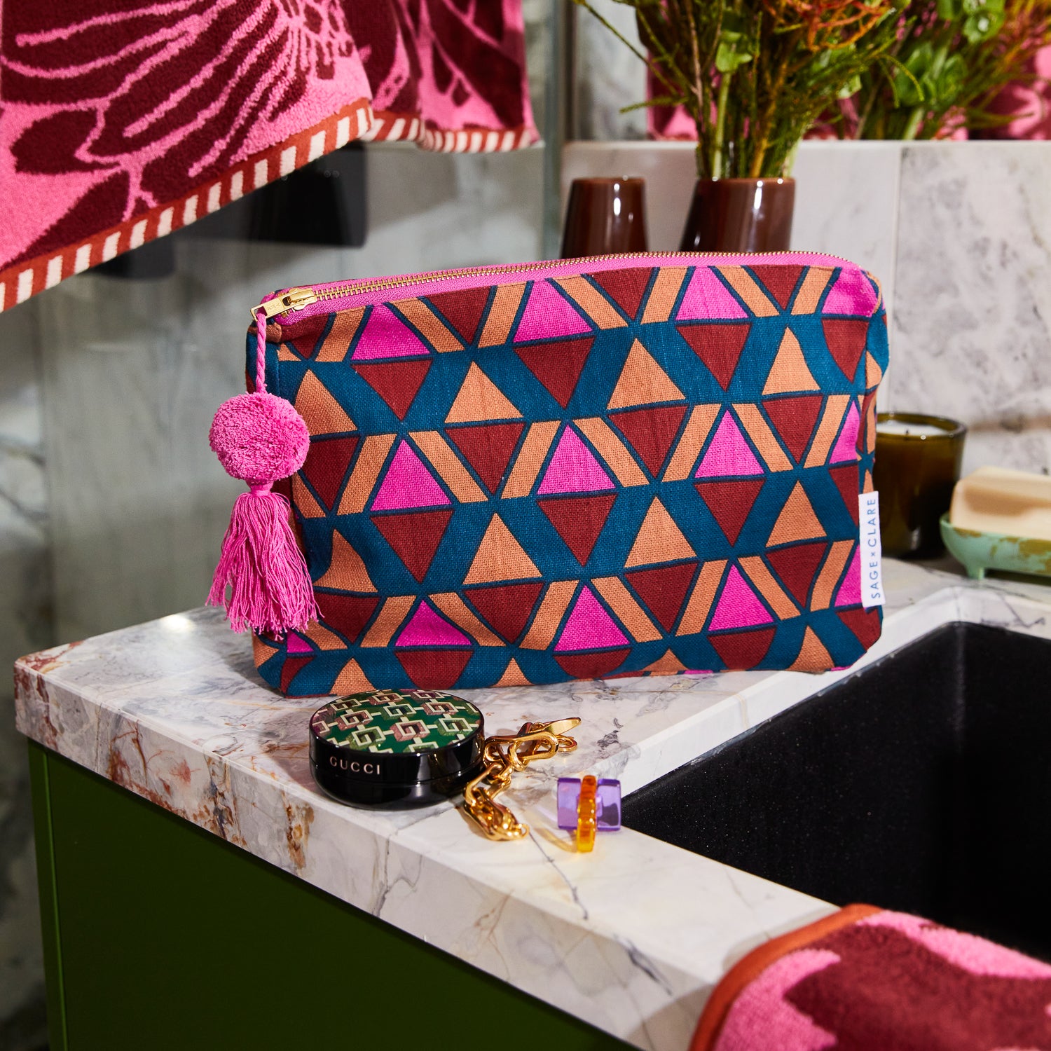 Pirro Waterproof Makeup Bag for Travel - Large Cosmetic Organizer with Zipper, Perfect for Toiletries, Brushes & Skincare Essentials (Ideal for Vacation, Gym & Daily Use)