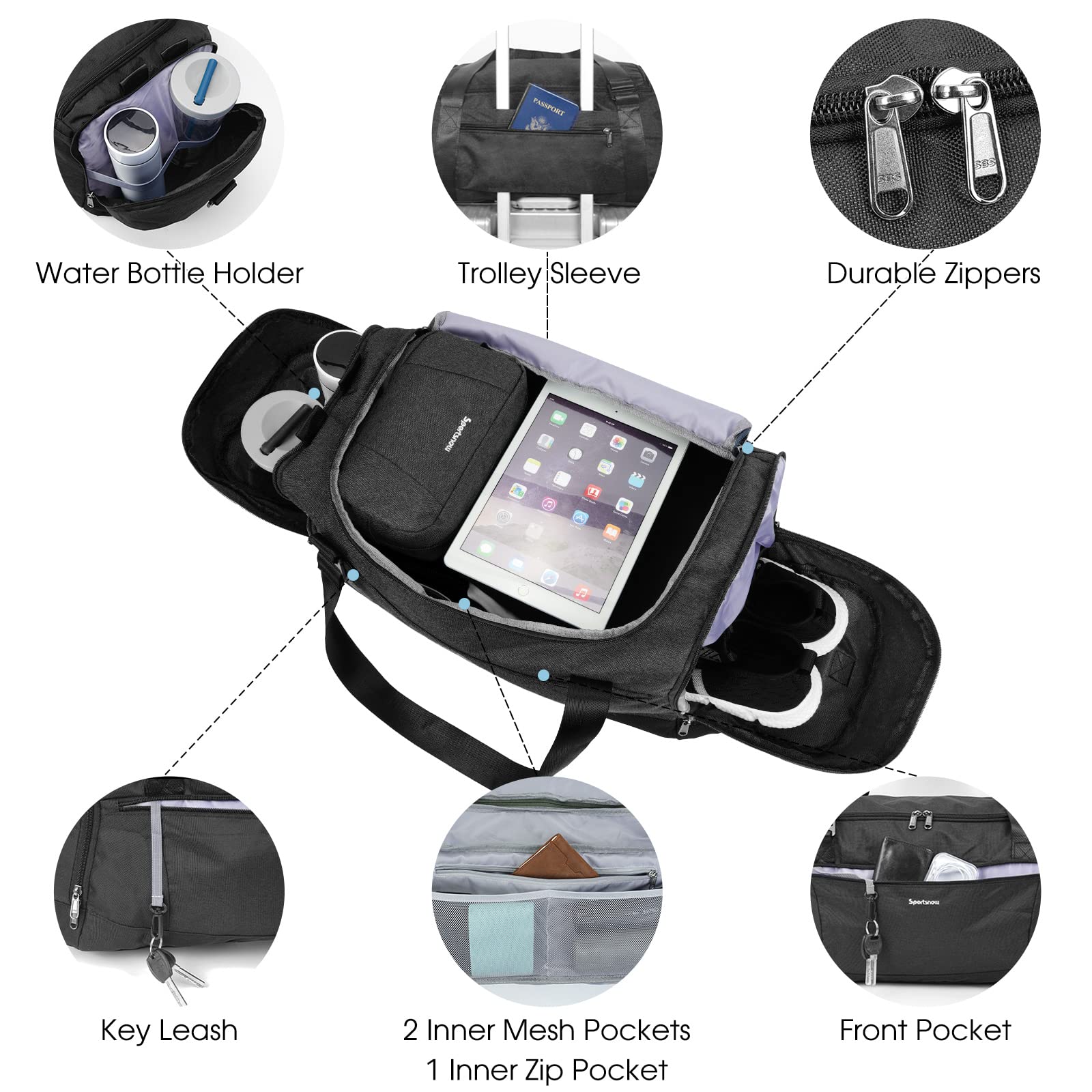 Men's Gym Duffle Bag with Shoe Compartment - Sports Travel Backpack for Workout & Weekend Trips