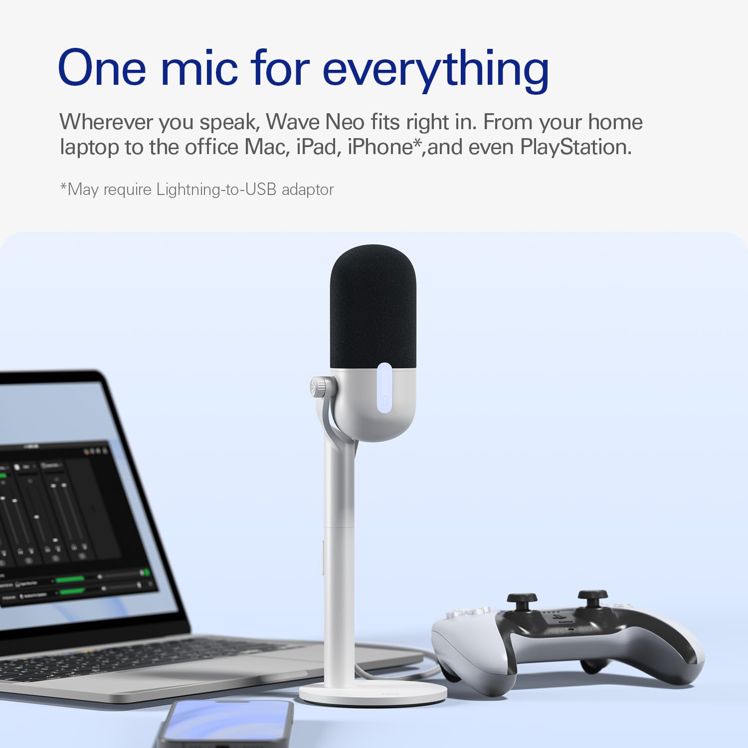 Elgato Neo Gaming Bundle - 4K60 HDR Game Capture Card with Wave Neo USB Microphone for PS5, Xbox, Switch & iPhone - Perfect for Live Streaming, Gaming & Voice Recording - Plug & Play on PC, Mac, Laptop & iPad - Ideal for Twitch, YouTube & Podcast Content Creation