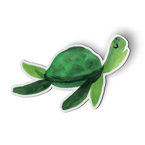 Watercolor Green Turtle Swimming Fridge Magnet - 5.5 Inch Car & Locker Decorative Magnet - Perfect for Home, Office, Dorm & Gift Giving