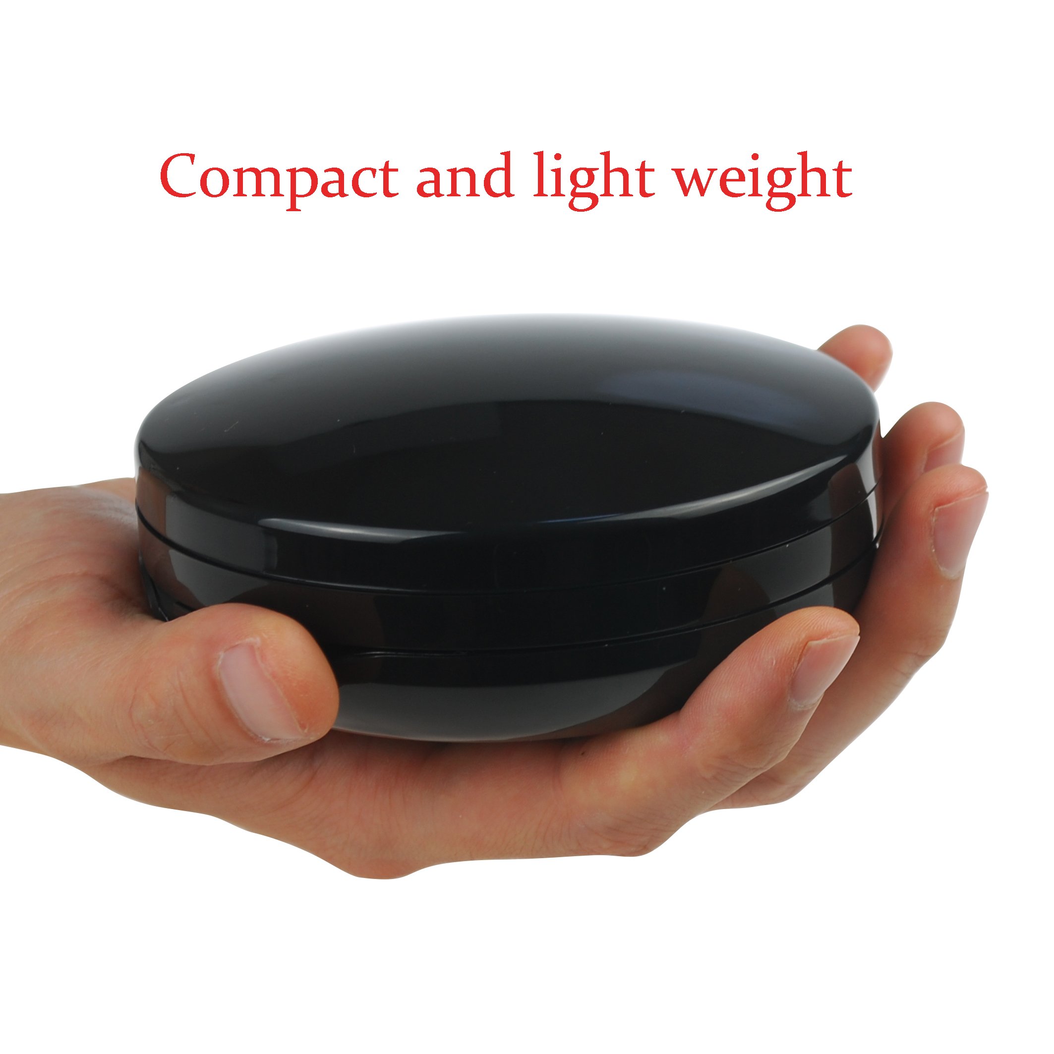 LED Travel Makeup Mirror 10x Magnification - Folding Vanity Mirror for Home & Travel (Black)