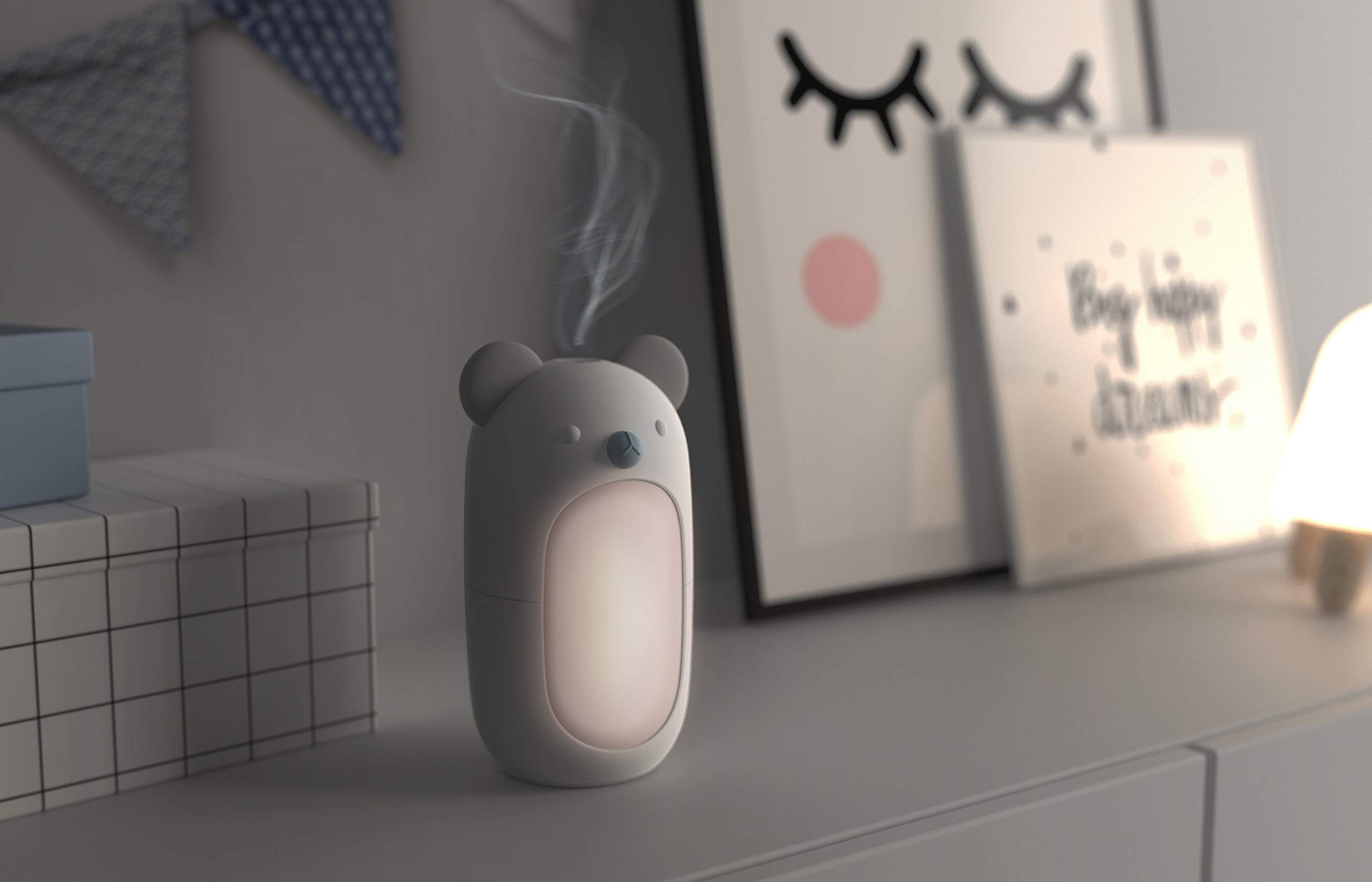 Bloomy Lotus 3-in-1 Aroma Diffuser, Humidifier & Night Light - Cute Animal Design (Fox/Bear/Bunny) for Home, Office, Nursery | Relaxing Essential Oil Diffuser & Sleep Aid with Soothing LED Lights