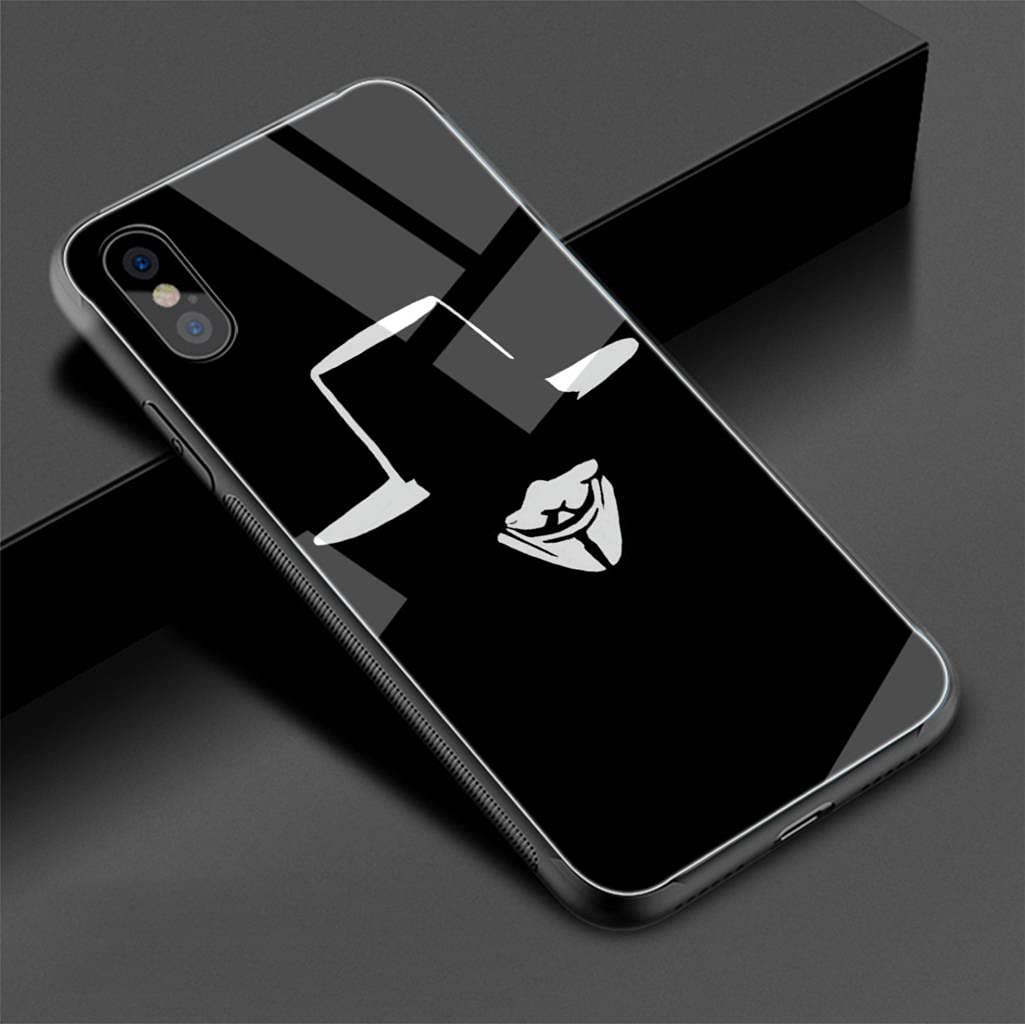 RAI-16 V-Vendetta iPhone 11 Pro Max Case - Shockproof TPU Bumper & Tempered Glass Screen Protector - Anti-Scratch Protective Cover for Daily Use & Outdoor Activities