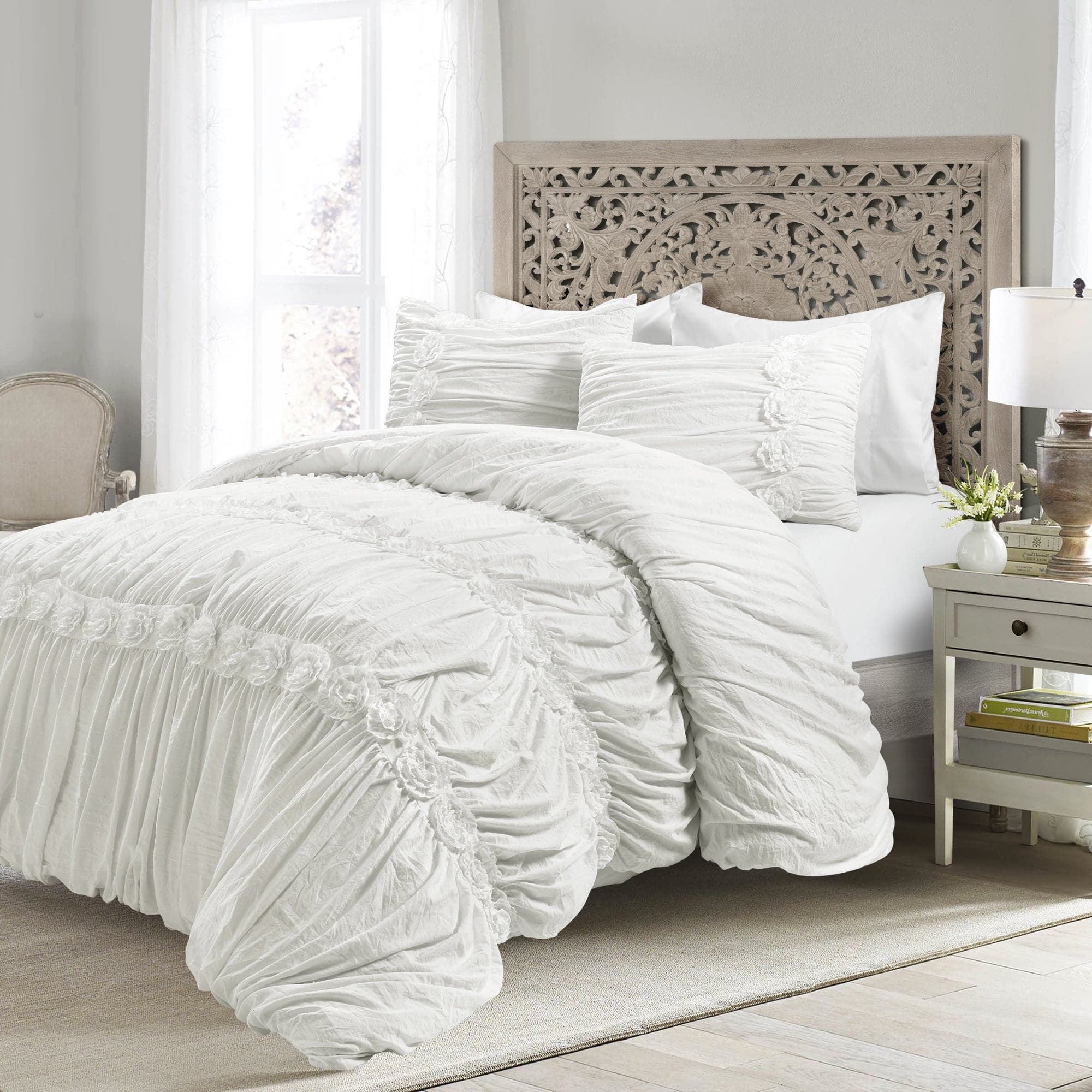 Darla 3-Piece Comforter Set - Queen Size Bedding, Soft Microfiber Comforter with Pillow Shams - Perfect for Cozy Bedrooms, Guest Rooms & Dorm Decor