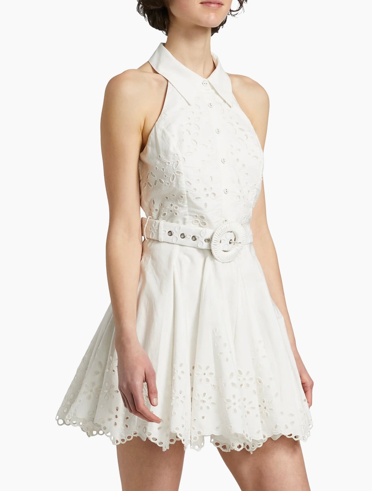 Adya Women's Short White Dress - Casual Summer Mini Dress for Beach, Party & Everyday Wear