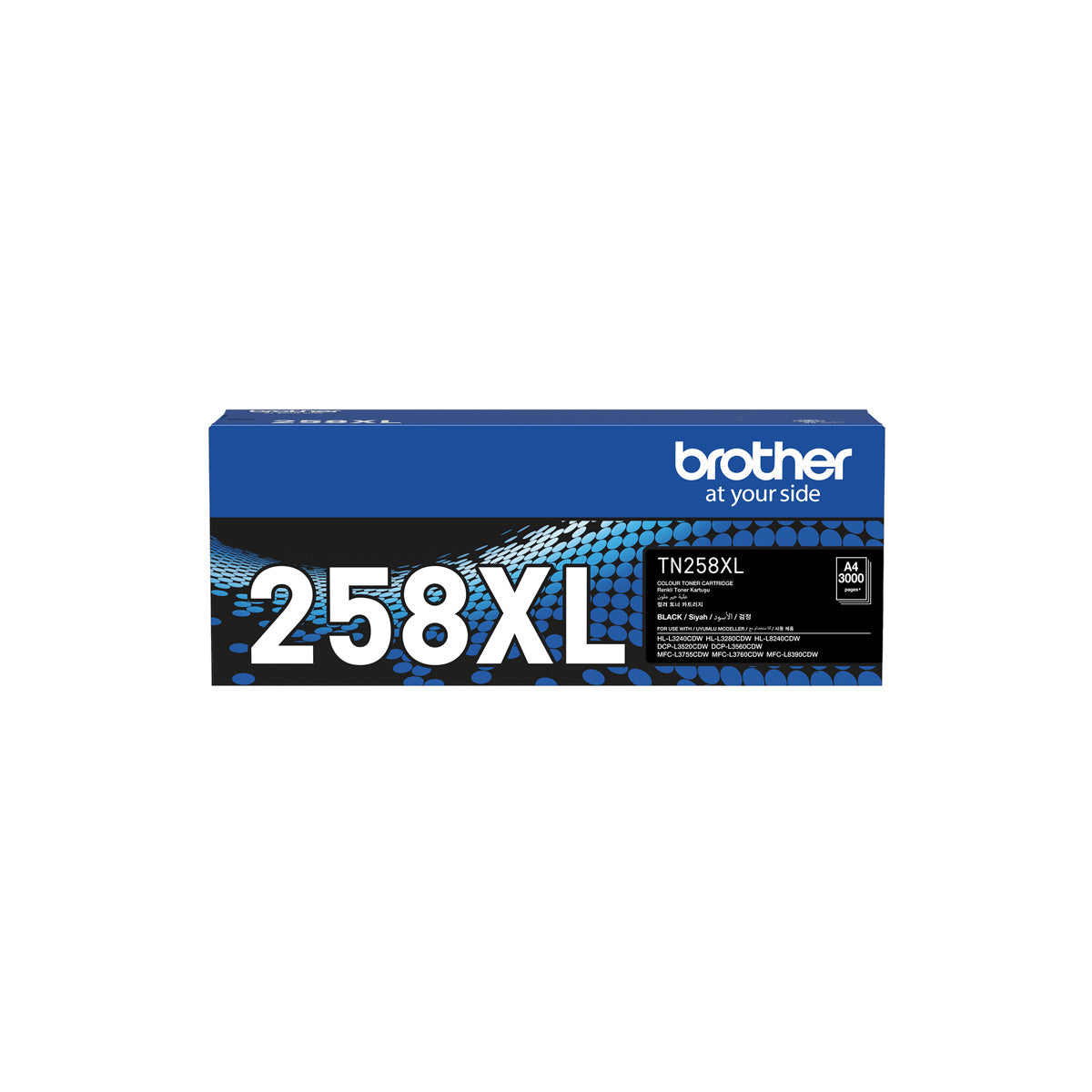 Brother TN258XLBK High-Yield Black Toner Cartridge - Compatible with Brother MFCL3755CDW, HLL3240CDW, DCPL3560CDW, HLL8240CDW, MFCL3760CDW, MFCL8390CDW Printers - Ideal for Office, Home & Business Printing Needs
