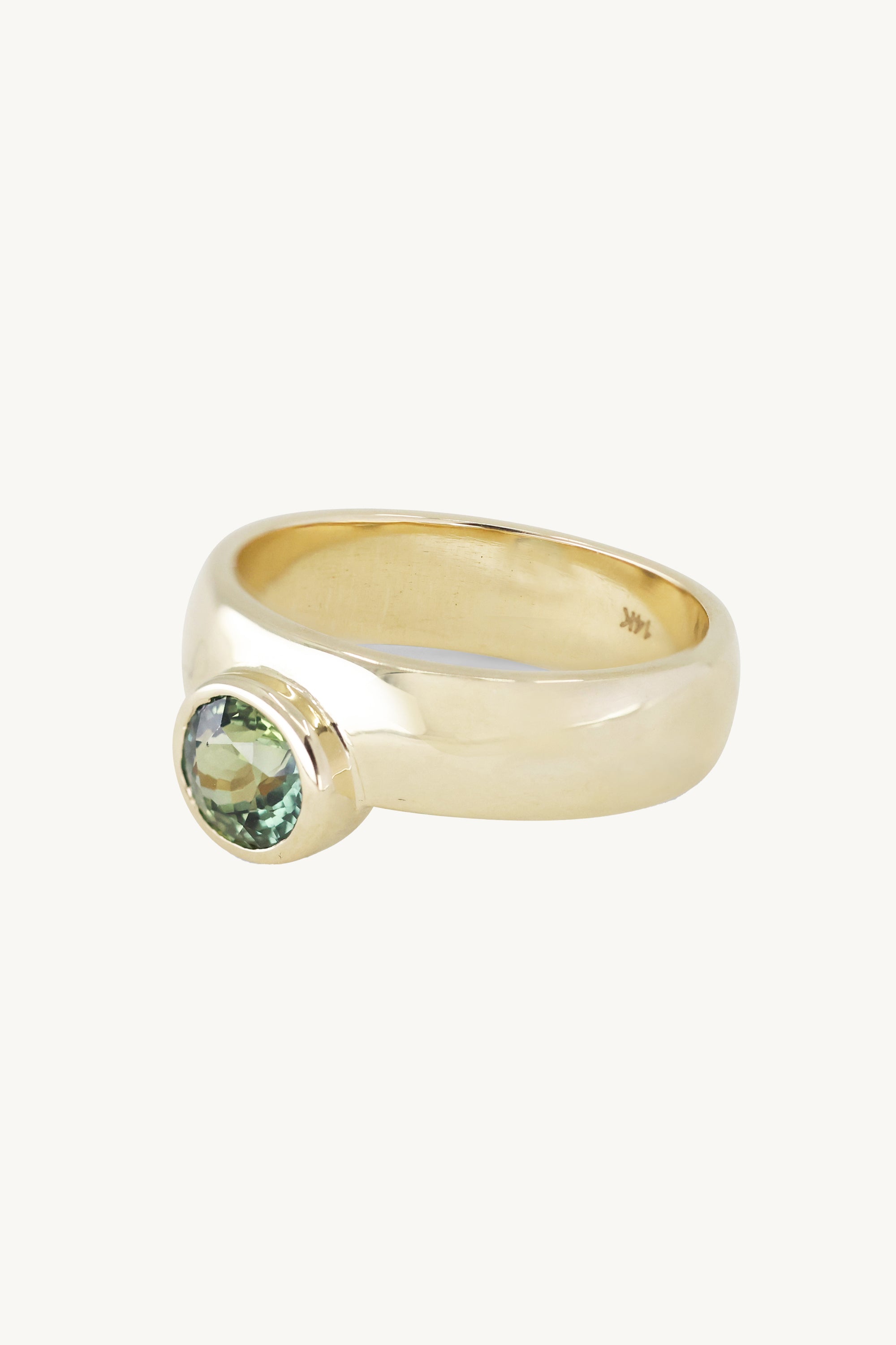 14K Yellow Gold Ellipse Gypsy Band Ring for Women - Elegant Wedding, Engagement & Everyday Jewelry