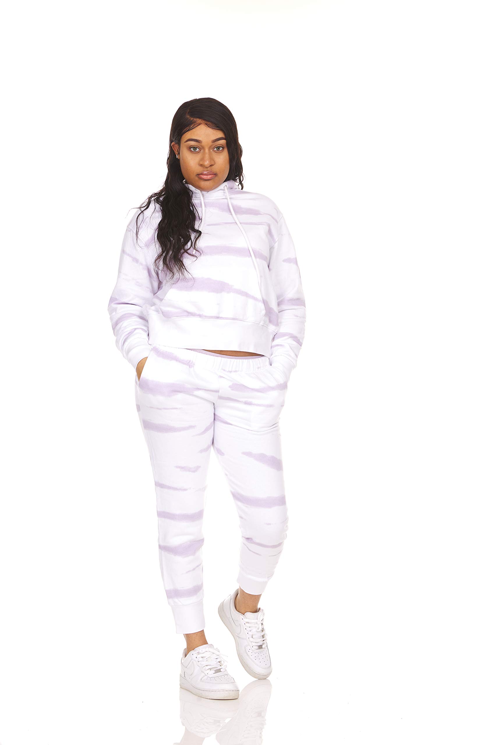 Women's Tie Dye Lounge Set - 2 Piece Sweatsuit with Long Sleeve Hoodie & Pants | Soft Comfort Outfit for Home, Yoga & Relaxation