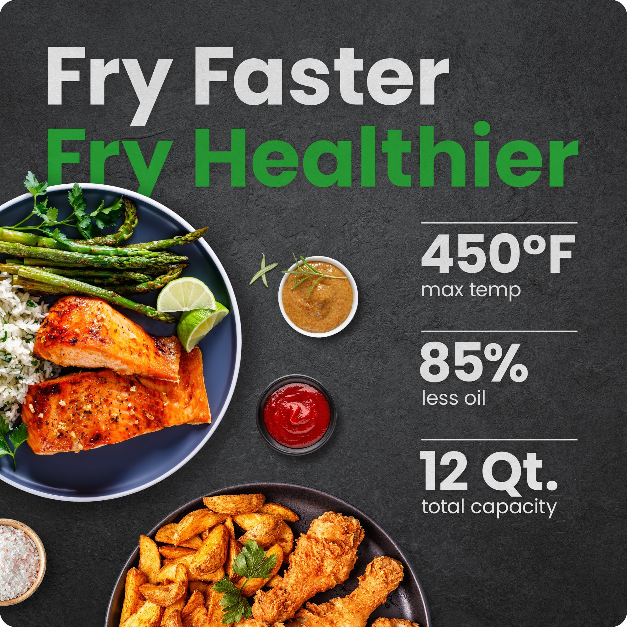 Chefman 12-Quart 6-in-1 Air Fryer Oven with Digital Timer & Touchscreen - Large Family Size Countertop Convection Oven, 12 Presets, Dishwasher-Safe Parts - Perfect for Healthy Cooking, Meal Prep & Family Gatherings