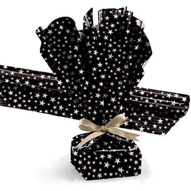 Black with Silver Mini Stars