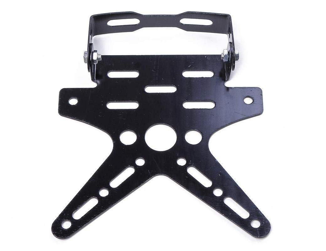 SELVIKE Adjustable Motorcycle Tail Tidy License Plate Holder Bracket - Compatible with Yamaha R15 V3 - Black - Perfect for Street Bikes & Custom Builds