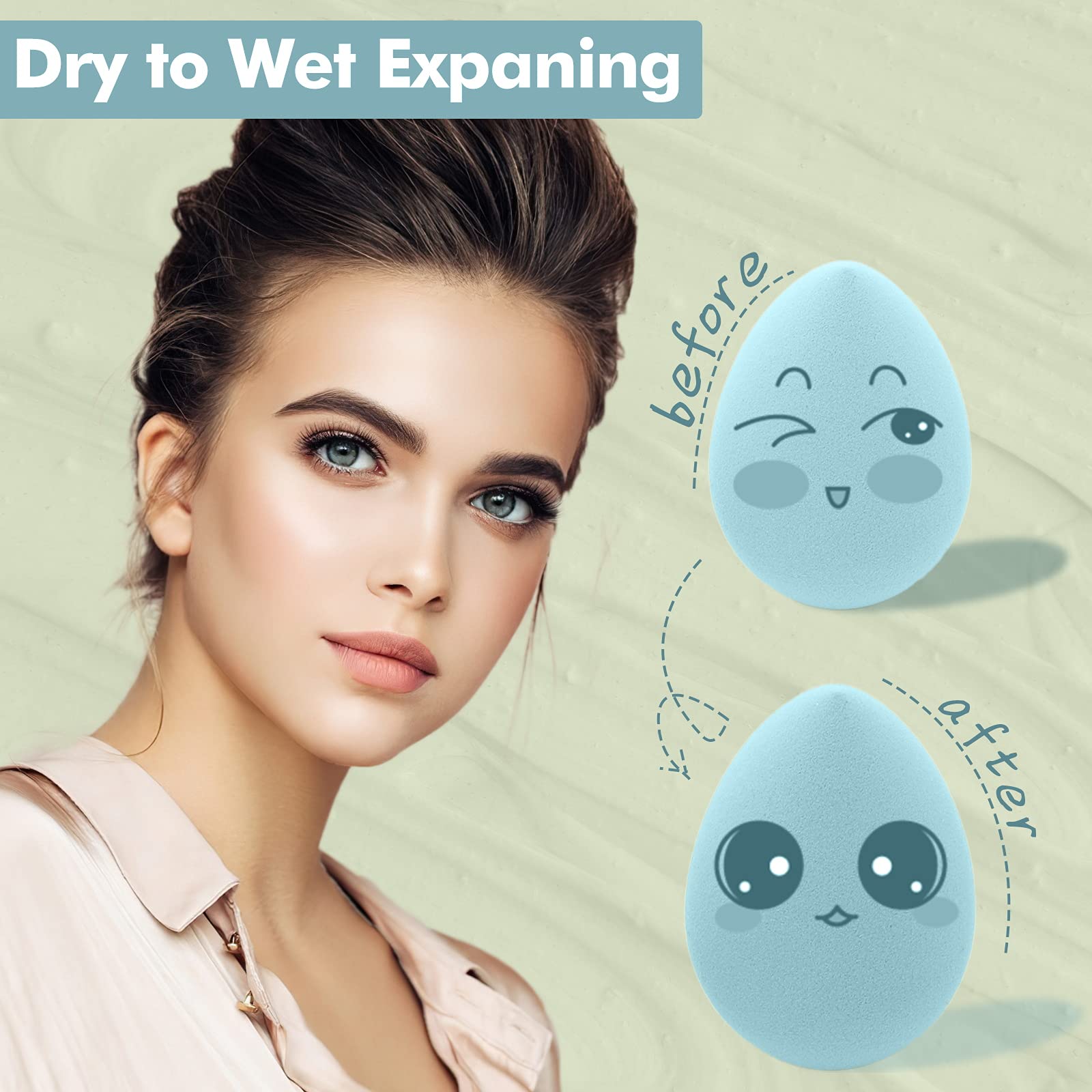 8 PCS Makeup Sponge Set - Latex-Free Vegan Beauty Blenders for Foundation, Powder & Cream | Professional Cosmetic Sponges for Flawless Makeup Application | Perfect for Daily Use, Travel & Professional Makeup Artists
