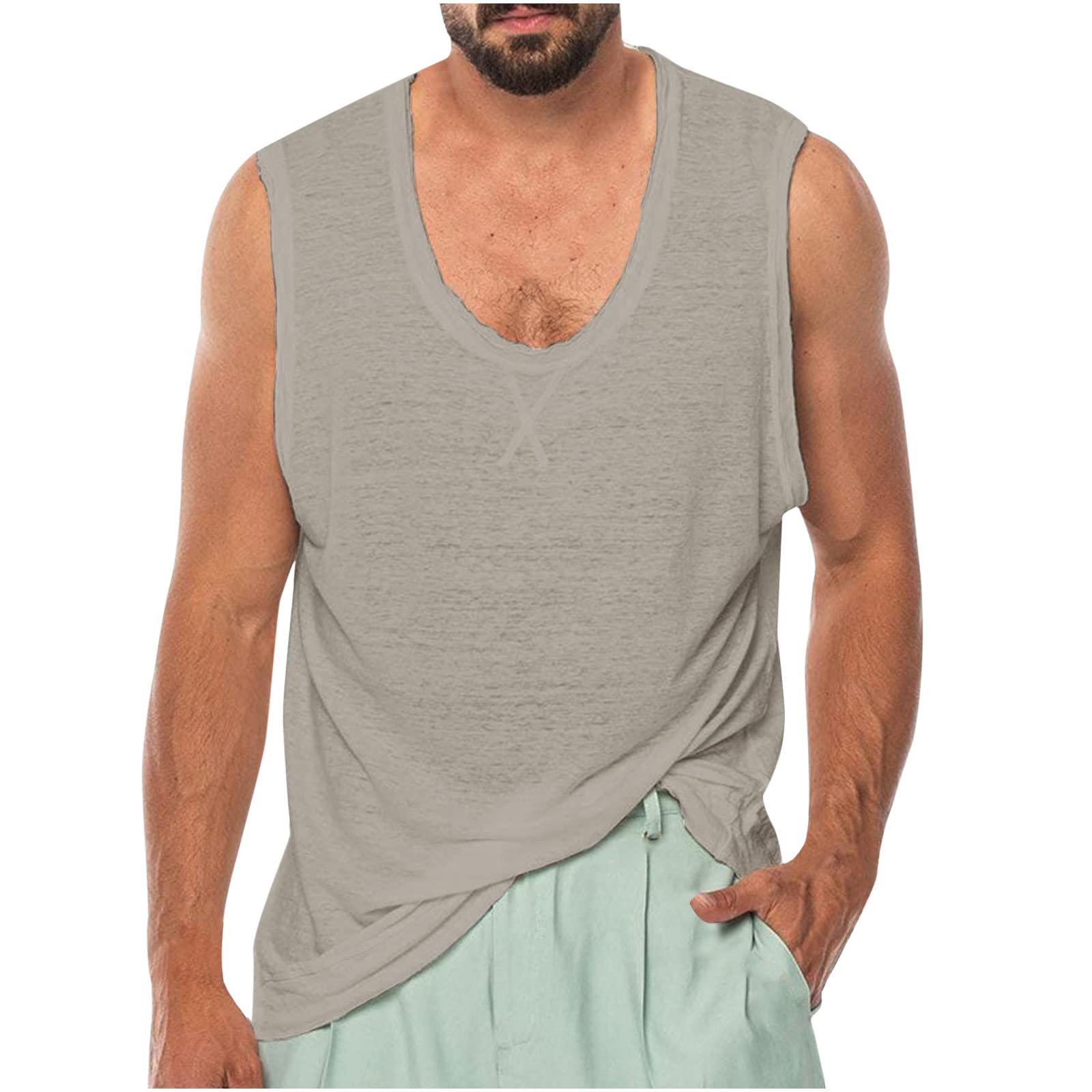 Men's Sleeveless Muscle Tank Top - Breathable Gym Workout Shirt, Casual Fitness Tee for Running & Training | Trendy Athletic Wear for Summer & Active Lifestyle