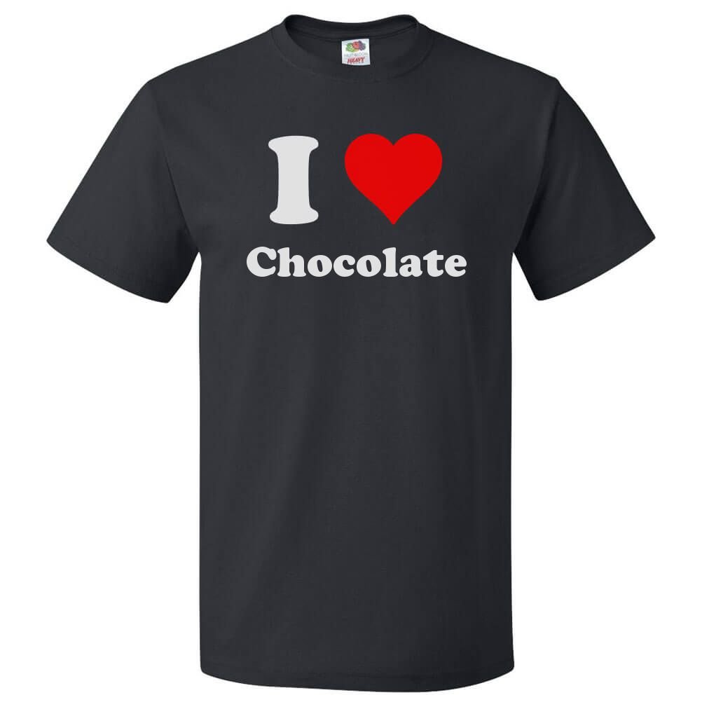 I Love Chocolate T-Shirt | Heart Chocolate Design for Casual Wear