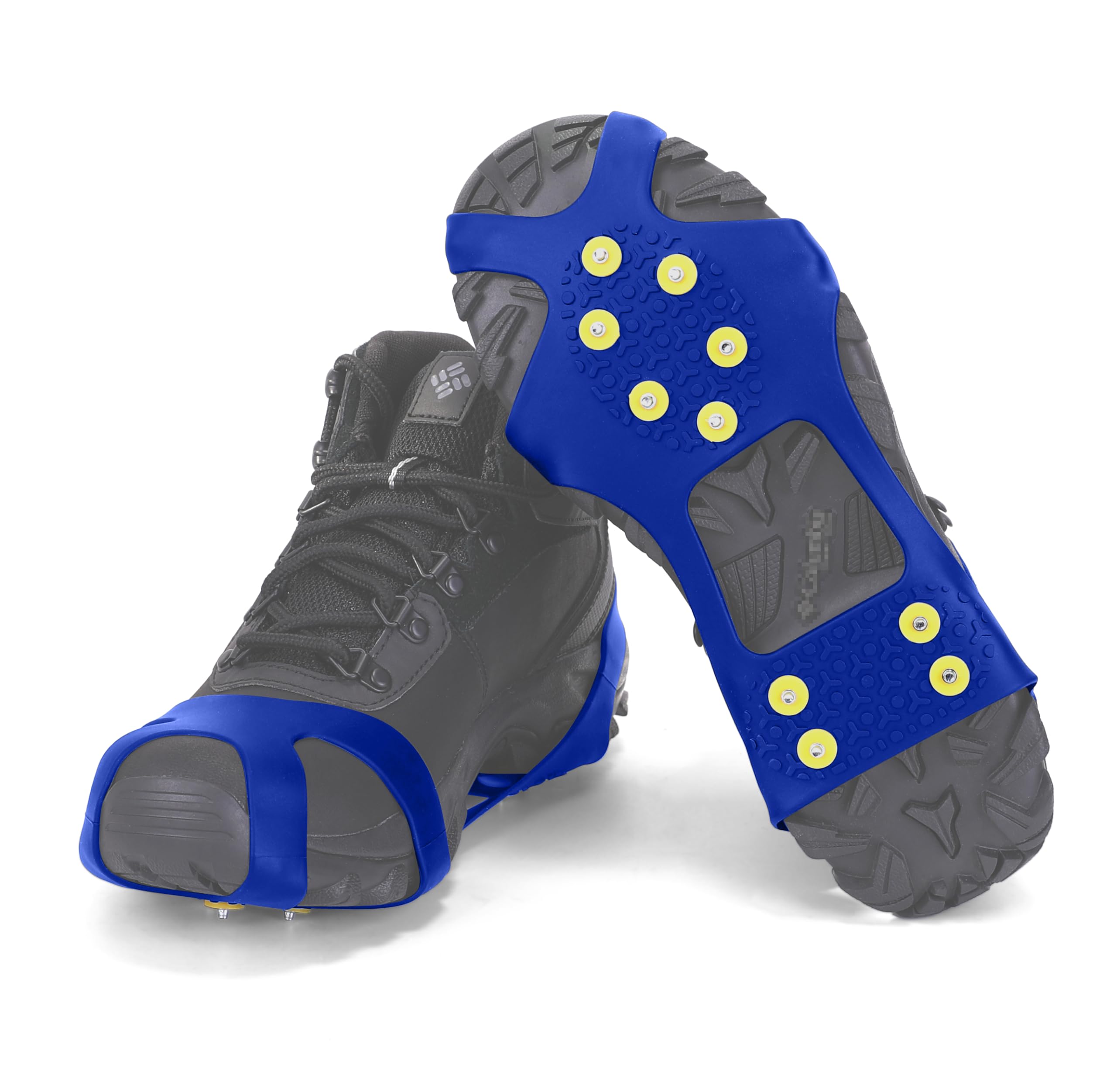 Ginsco Anti-Slip Ice Cleats for Winter Boots & Shoes - Traction Crampons for Men, Women & Kids - Perfect for Hiking, Walking, Jogging on Snow & Ice