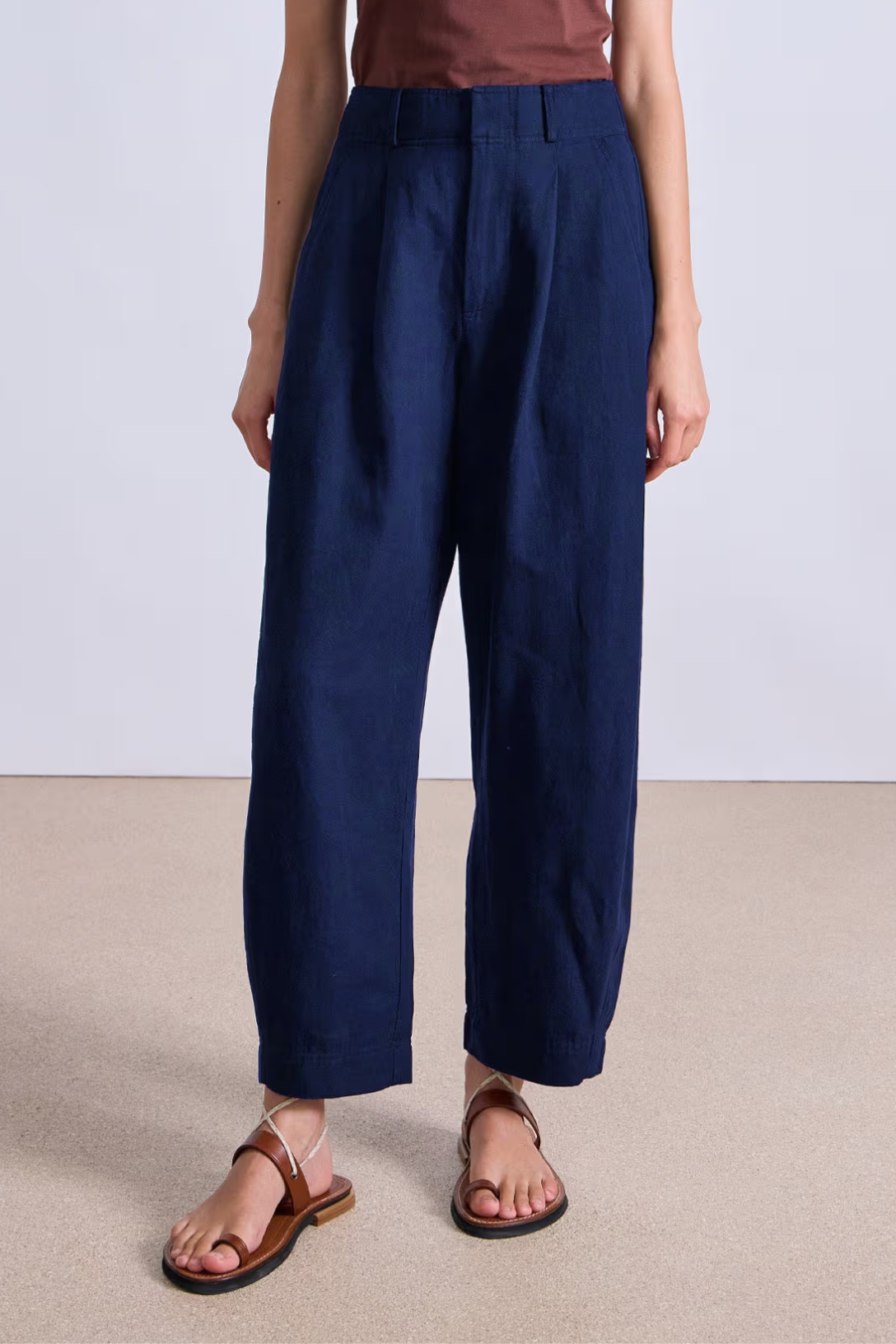 Bari Crop Trouser Women's High Waist Denim Pants | Indigo Wash | Casual & Comfortable for Everyday Wear | Perfect for Work, Travel & Street Style