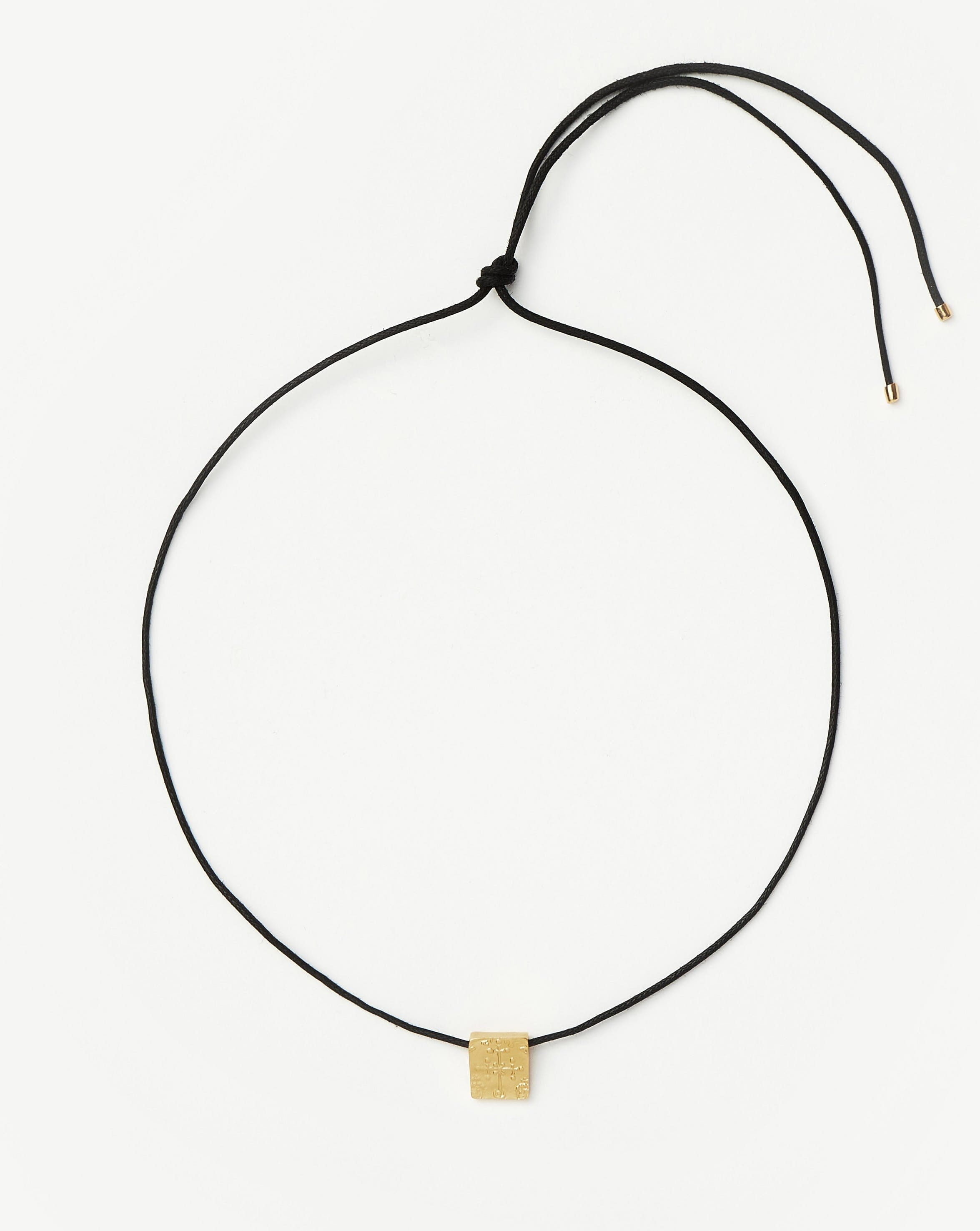 Lucy Williams Square Coin Cord Necklace - Minimalist Gold Pendant Jewelry for Women | Boho Chic Layering Necklace for Everyday Wear, Gift Giving & Special Occasions