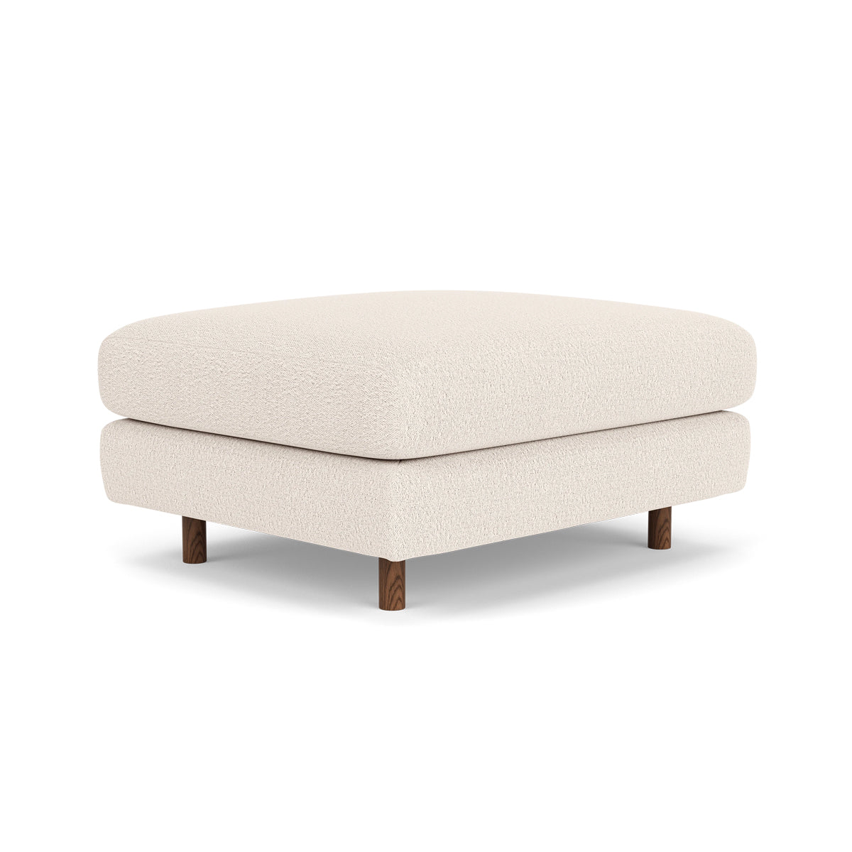 Stylish Dylan Boucle Ottoman - Modern Footrest & Accent Chair for Living Room, Bedroom, or Office - Soft & Durable Upholstered Pouf with Non-Slip Bottom