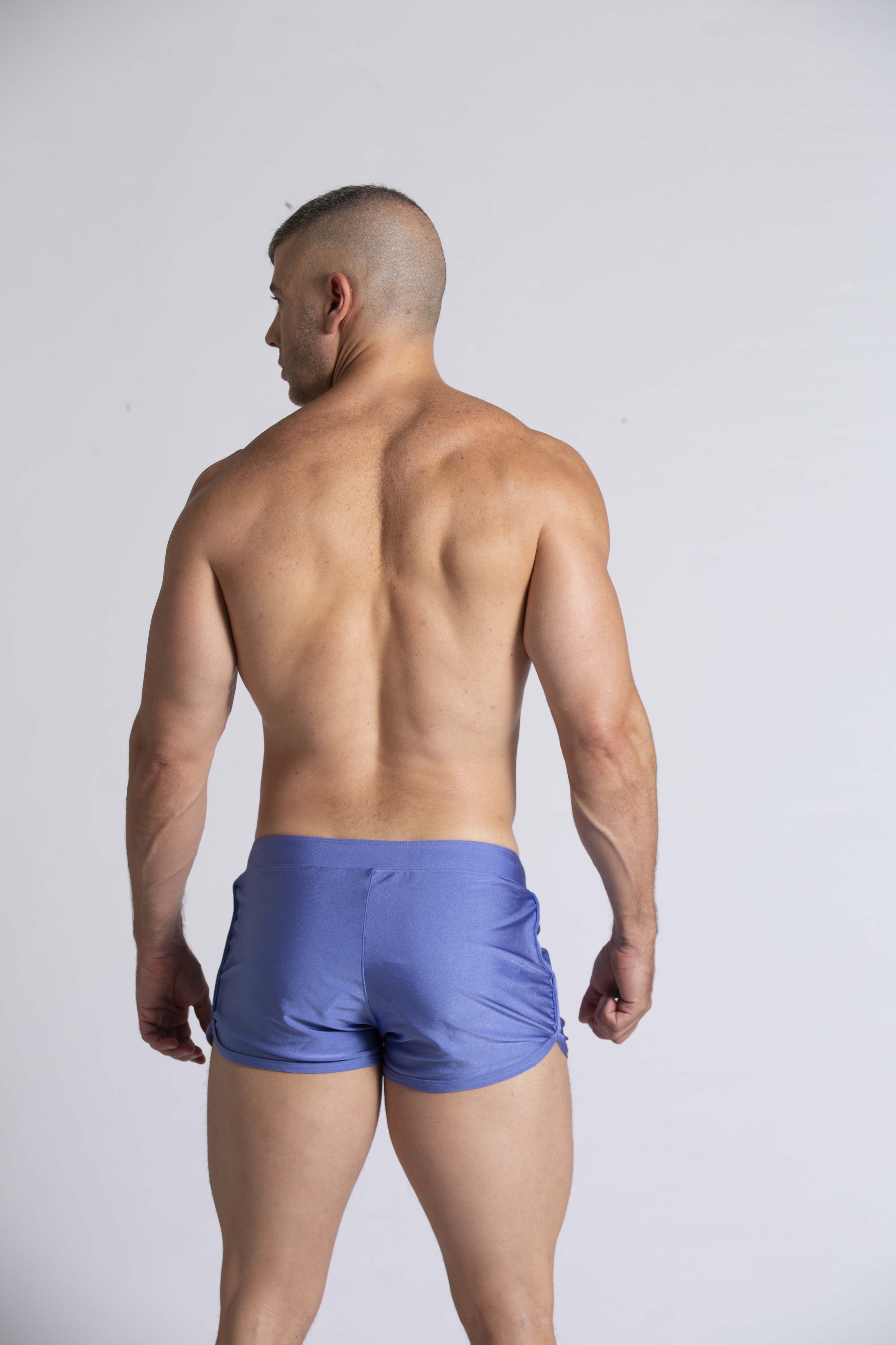 Gigo Flashing 2 Swim Shorts for Men - Quick Dry Blue Swim Trunks with Pockets - Perfect for Beach, Pool, and Water Sports
