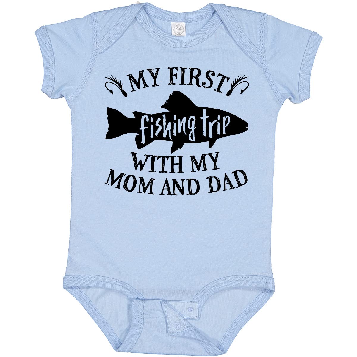My First Fishing Trip with Mom & Dad Baby Bodysuit - Cute Fishing-Themed Outfit for Infants - Perfect for Family Outings & Photo Shoots