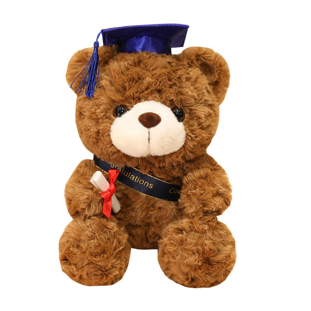 Graduation Teddy Bear Plush Toy with Cap & Diploma - Cute Brown Stuffed Animal Gift for Kindergarten, Preschool, College Graduation - Perfect for Graduation Day, Party Decor, Gift for Her or Him