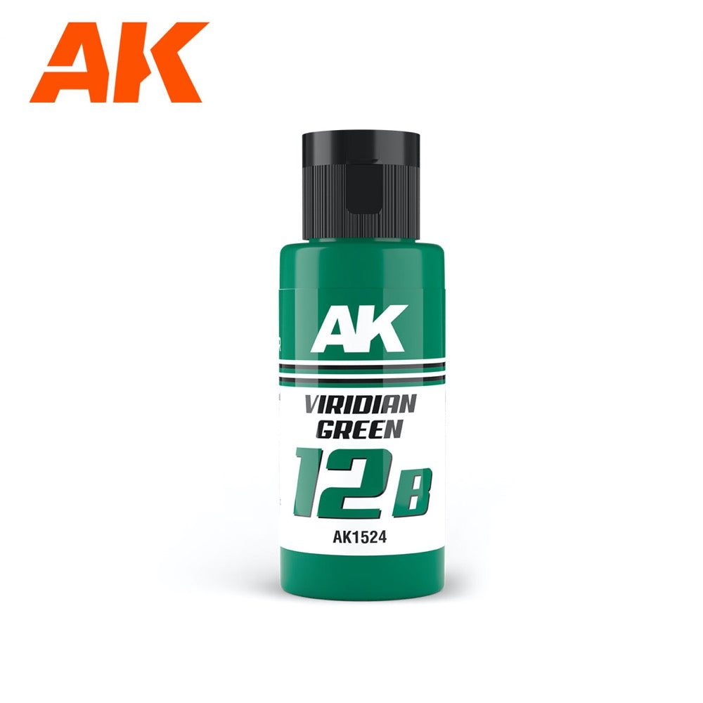 AK Interactive AK1524 Dual Exo Sc-Fi 12B Viridian Green Acrylic Paint - 60ml Bottle for Miniature Models, Wargaming, and Sci-Fi Dioramas