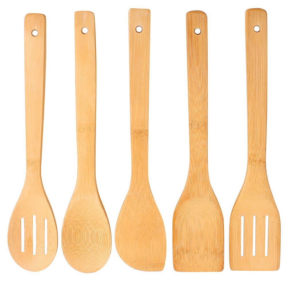 5-Piece Kitchen Utensil Set - Non-Stick Cooking Tools with Salad Turner, Slotted Spatula & Spoon - Dishwasher Safe & Scratch-Resistant for Healthy Cooking - Perfect for Camping, Home Kitchens & Outdoor BBQ