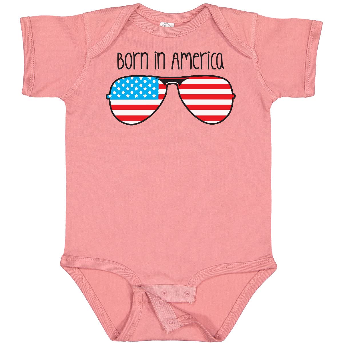 Inktastic Born in America Baby Bodysuit - Patriotic American Flag Onesie for Newborns & Infants - Perfect for 4th of July, Memorial Day & Independence Day Celebrations