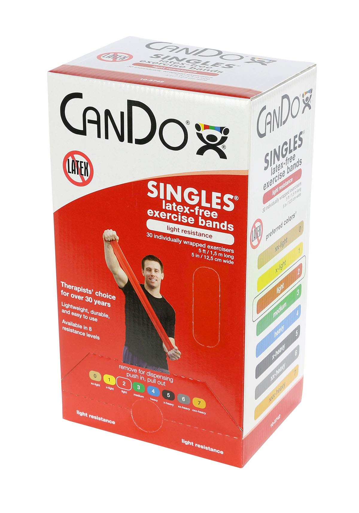 CanDo Latex-Free Exercise Band - Resistance Bands for Physical Therapy, Yoga & Home Workouts - Stretchable Fitness Bands for Strength Training & Rehabilitation