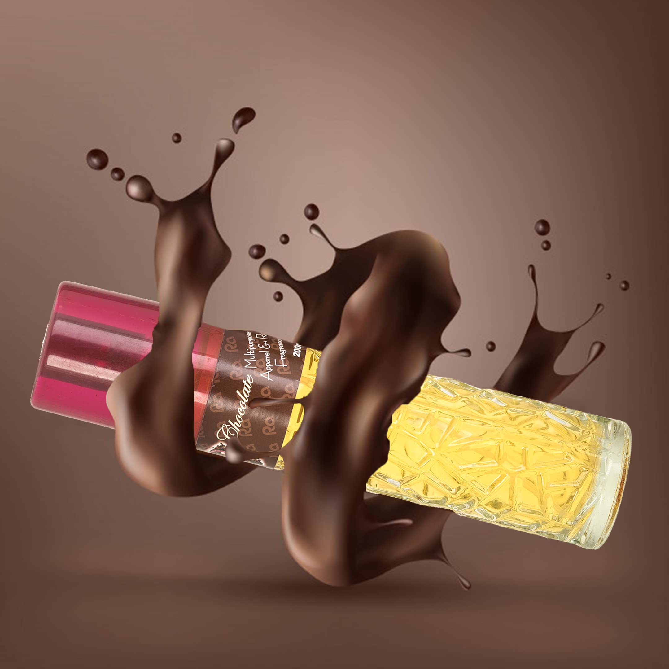 Rankson Natural Chocolate Scented Air Freshener - 30ml Perfume Refill, Pack of 2 (230ml Total) - Car, Home & Office Fragrance Diffuser
