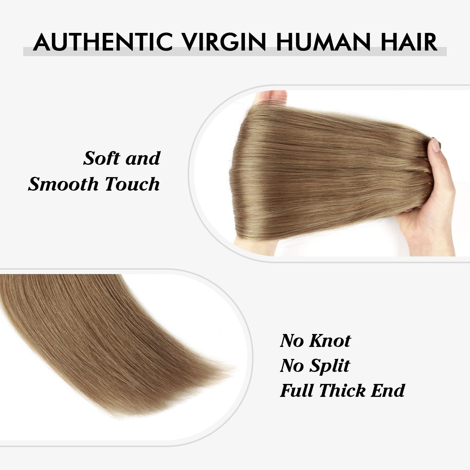 20 Inch 160g Clip-in Human Hair Extensions - 10 Pieces Remy Straight Virgin Hair in Chestnut Brown (21 Clips) | Perfect for Volume Boost, Length Extension & Styling for Parties, Weddings & Daily Wear