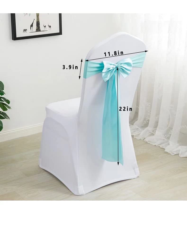 100 Pack Satin Stretch Chair Sash Bows - No Tie Spandex Chair Bands & Ribbons for Wedding, Banquet, Party Decor (Dark Purple) | Perfect for Hotel Events, Birthday Receptions & Table Decoration