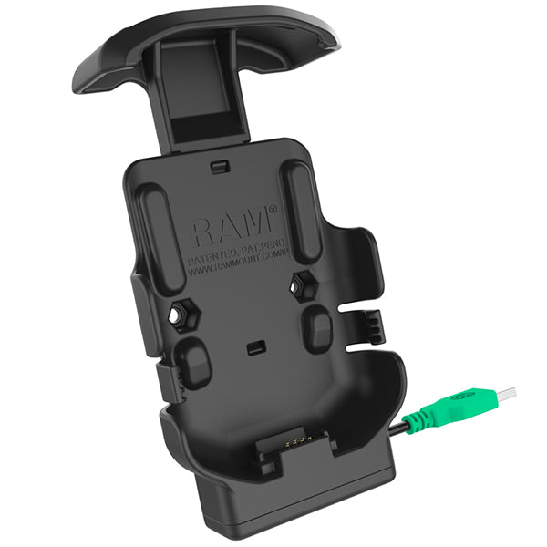 RAM Form-Fit Powered Cradle for Zebra TC51/TC52/TC56/TC57 (RAM-HOL-ZE6U) - Secure Charging Dock for Retail, Warehouse & Mobile Workstations