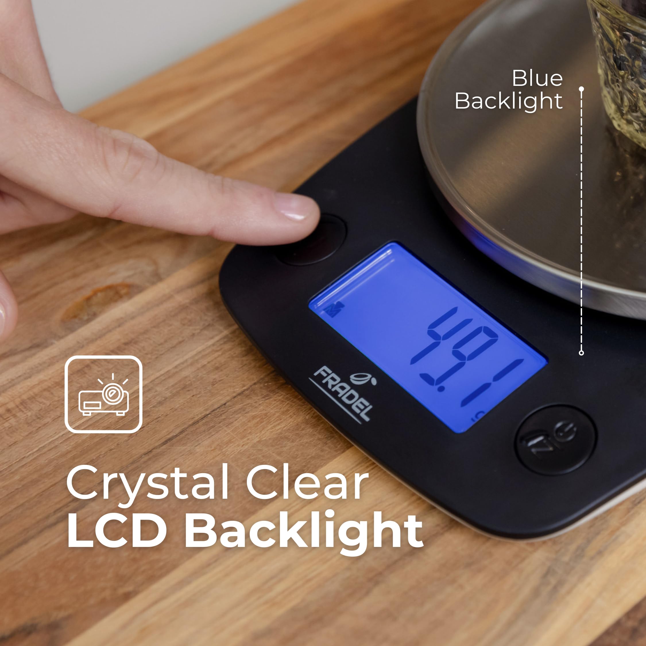 Fradel 0.1g Precision Digital Kitchen Scale - 11lb Capacity in Grams & Ounces for Cooking, Baking, Meal Prep & Weight Loss - Compact Round Design - Perfect for Home, Office & Travel Use