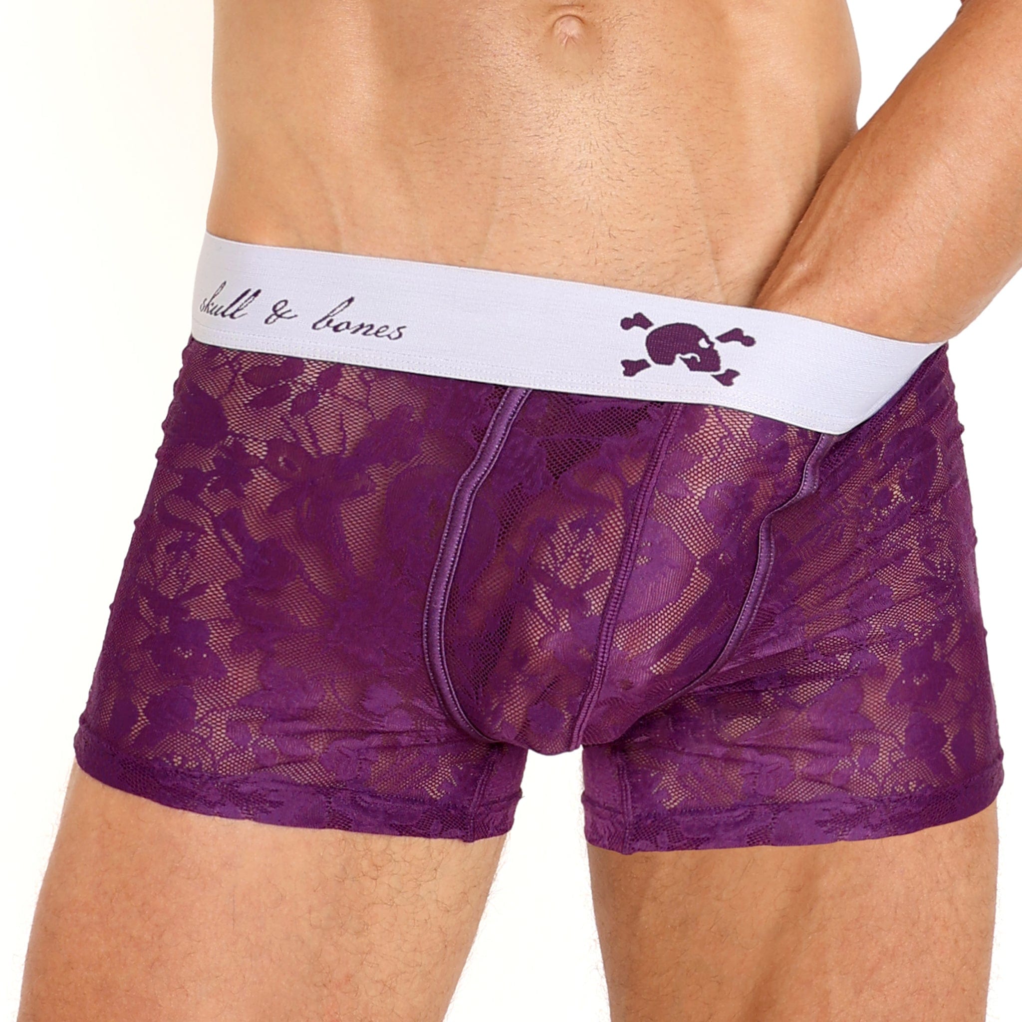 Elegant Floral Lace Purple Underwear for Women - Comfortable & Breathable Panties for Daily Wear, Sleepwear and Special Occasions
